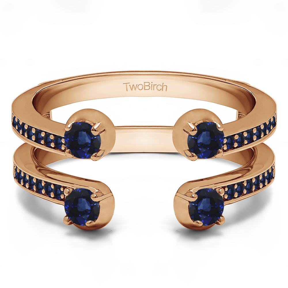 TwoBirch Ring Guards 0.36 Ct. Sapphire Bypass Shared Prong Set ring