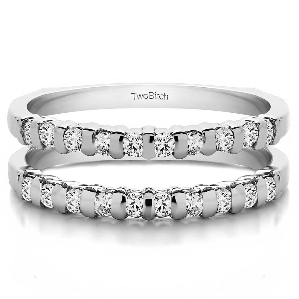1/2 Carat Bar Set Round Contour Ring Guard TwoBirch Ring Guards