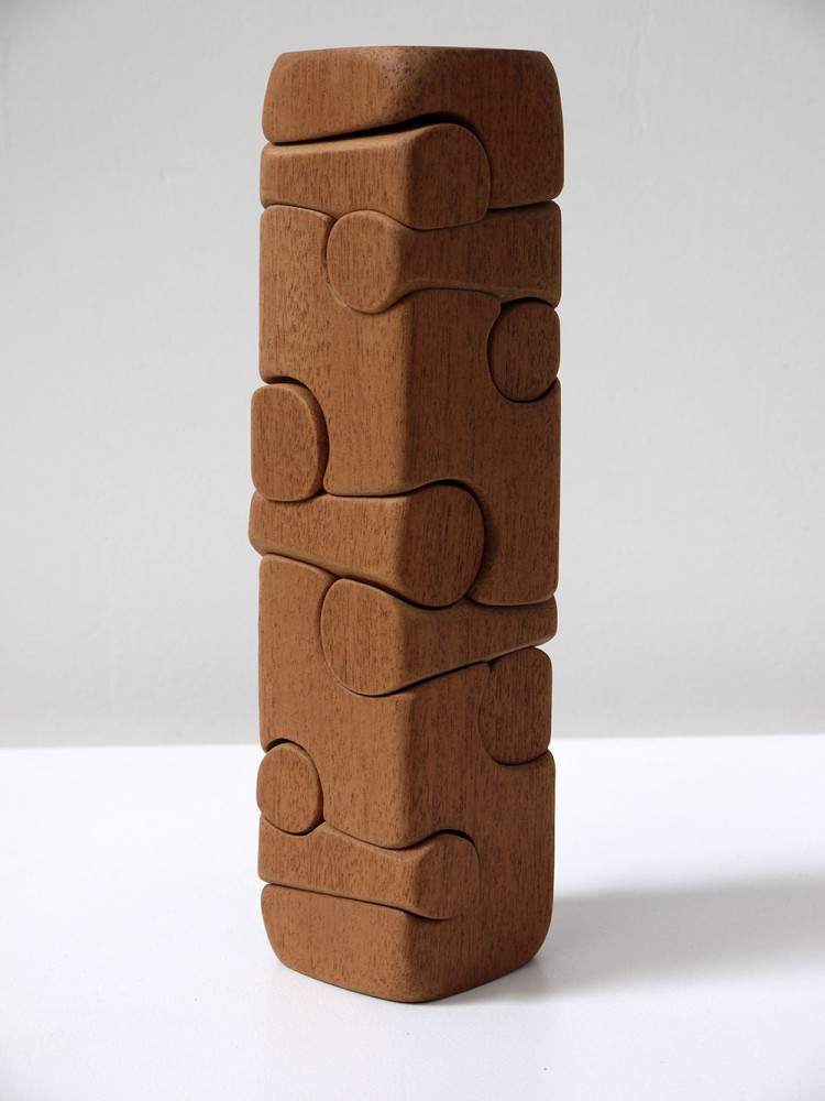 Brian Willsher Mahogany Puzzle Sculpture two columbia roadtwo