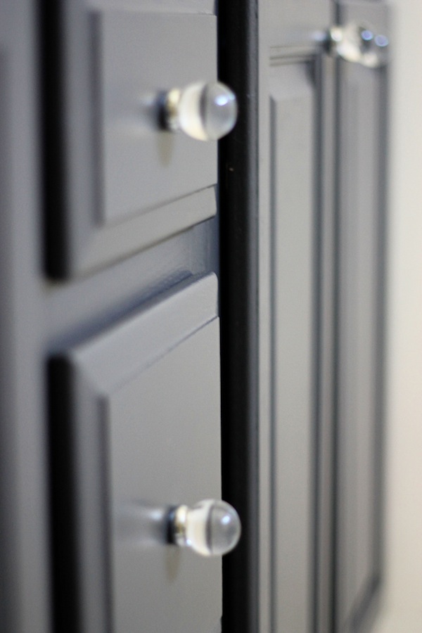 My Painted Bathroom Vanity Before and After Two Delighted
