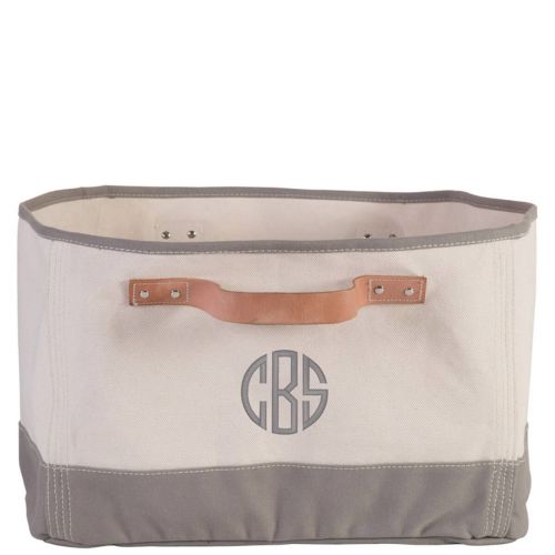 Canvas Tub Storage Bin with Monogram {Navy Blue}