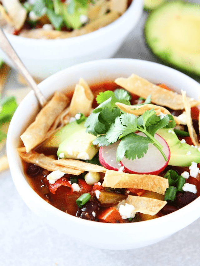 Slow Cooker Black Bean Tortilla Soup Two Peas & Their Pod