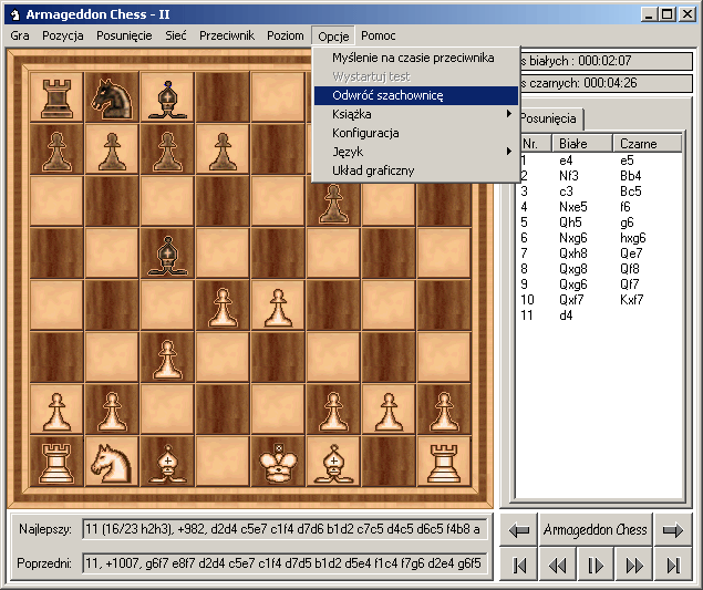Armageddon Chess 2.131 gra w szachy przez i z komputerem