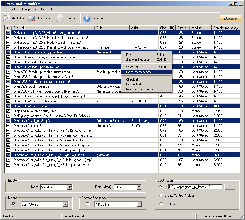 MP3 Quality Modifier 2.2 program do zmiany parametrów plików MP3