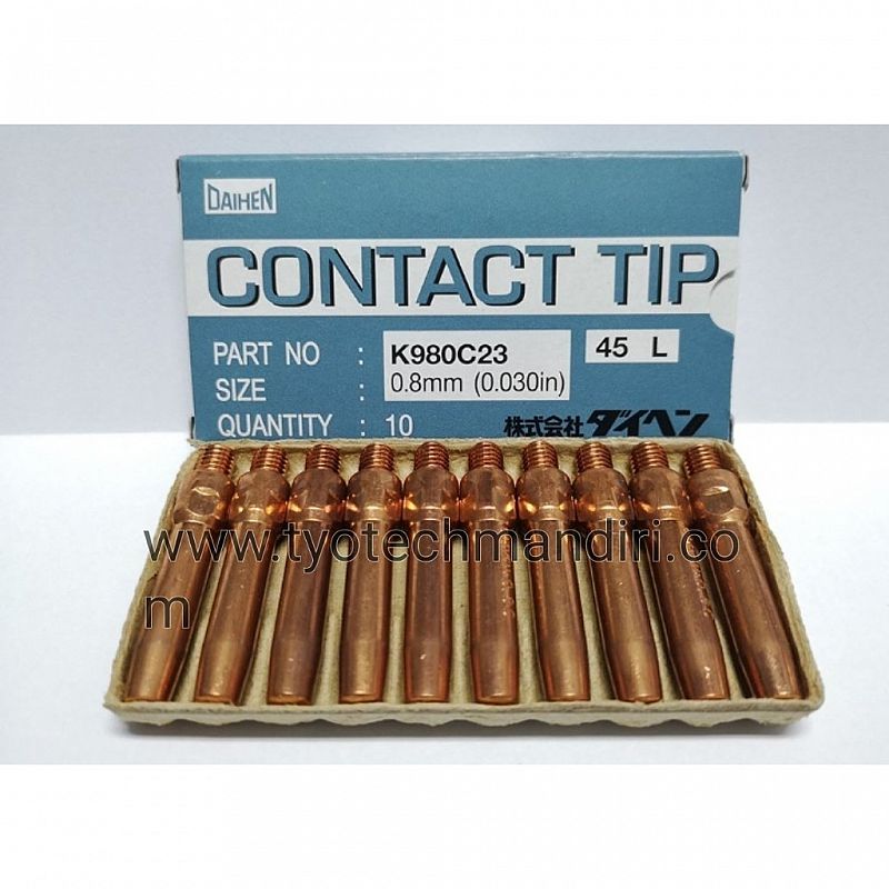 MIG/CO2 PARTS CONSUMABLE » CONTACT TIP » Contact Tip OTC M6*45 SIZE 0.8MM • Welding Specialist