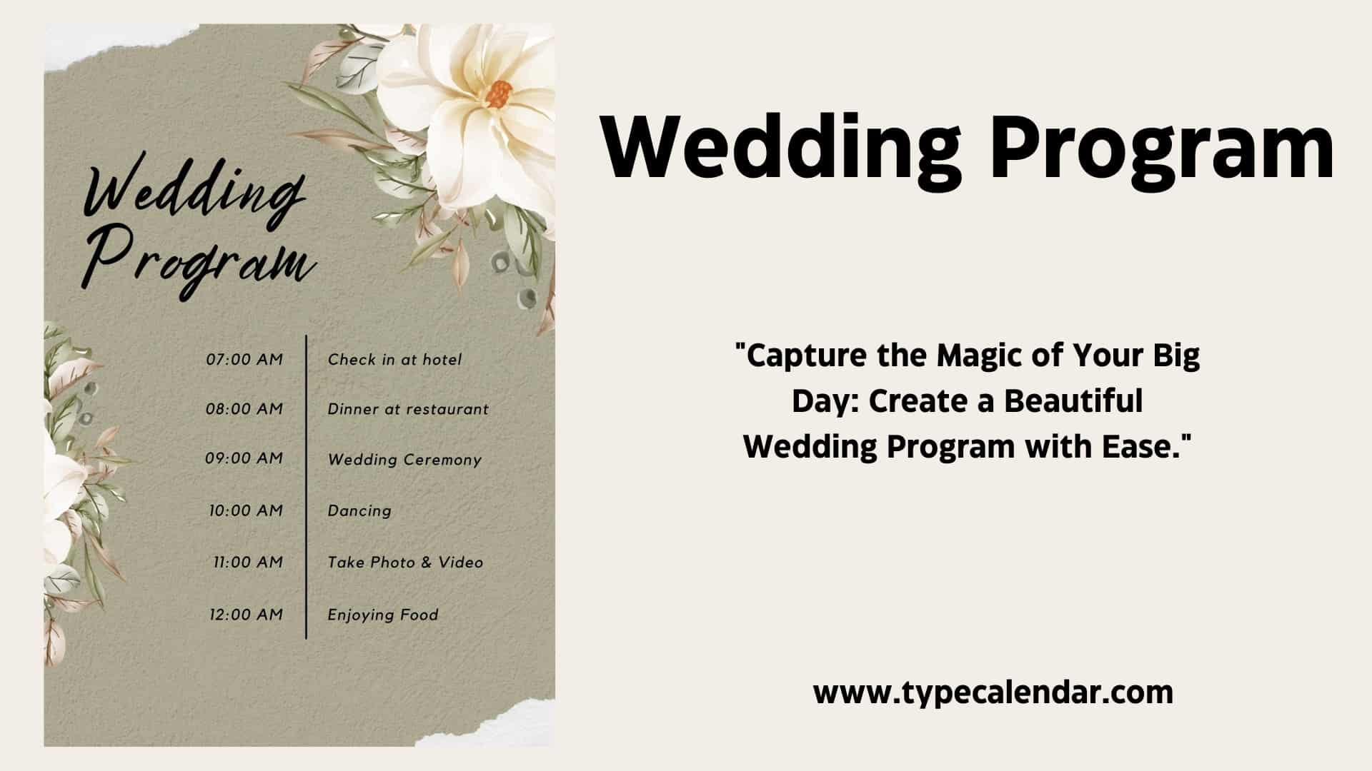 Free Downloadable Wedding Program Templates