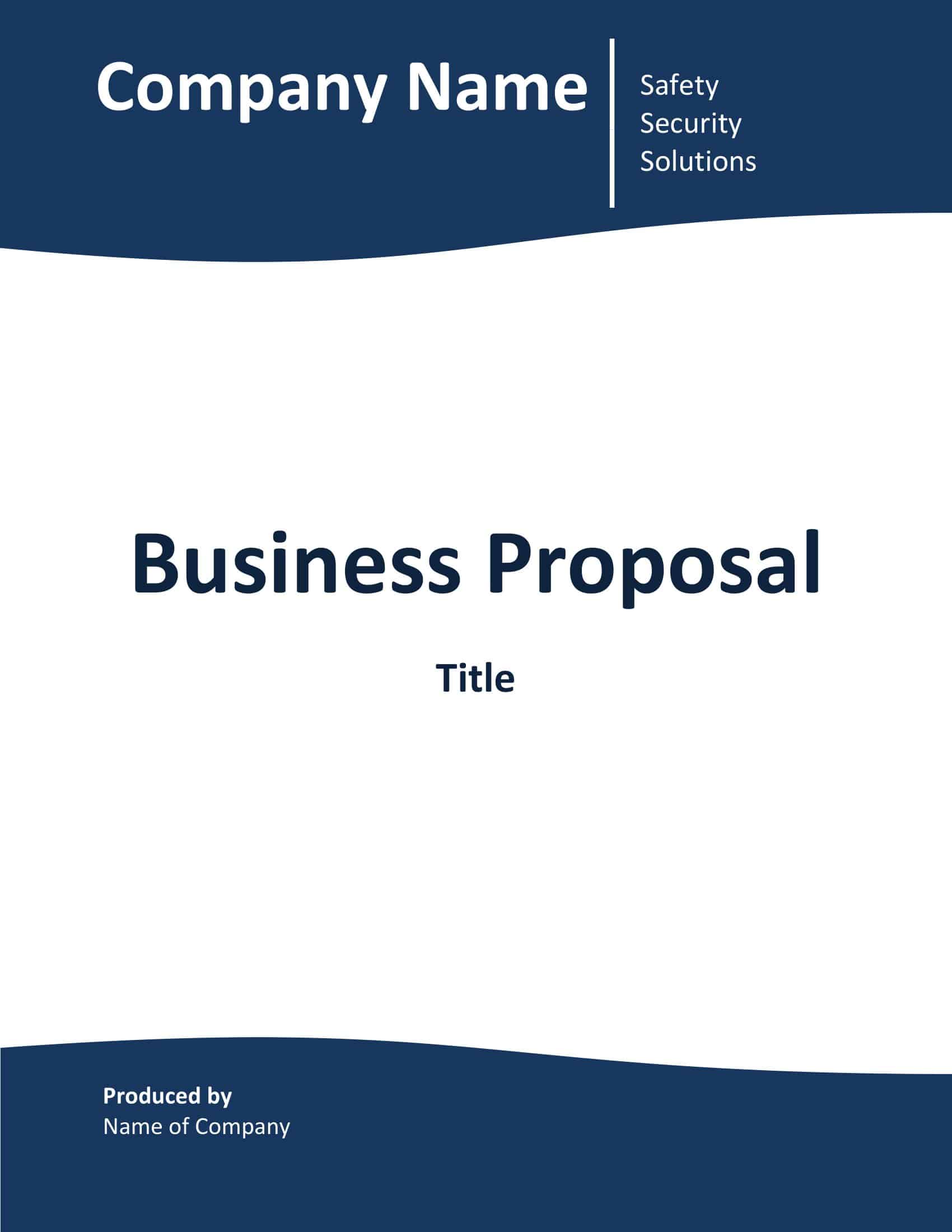 Free Printable Business Proposal Templates [Word, PDF] Investors