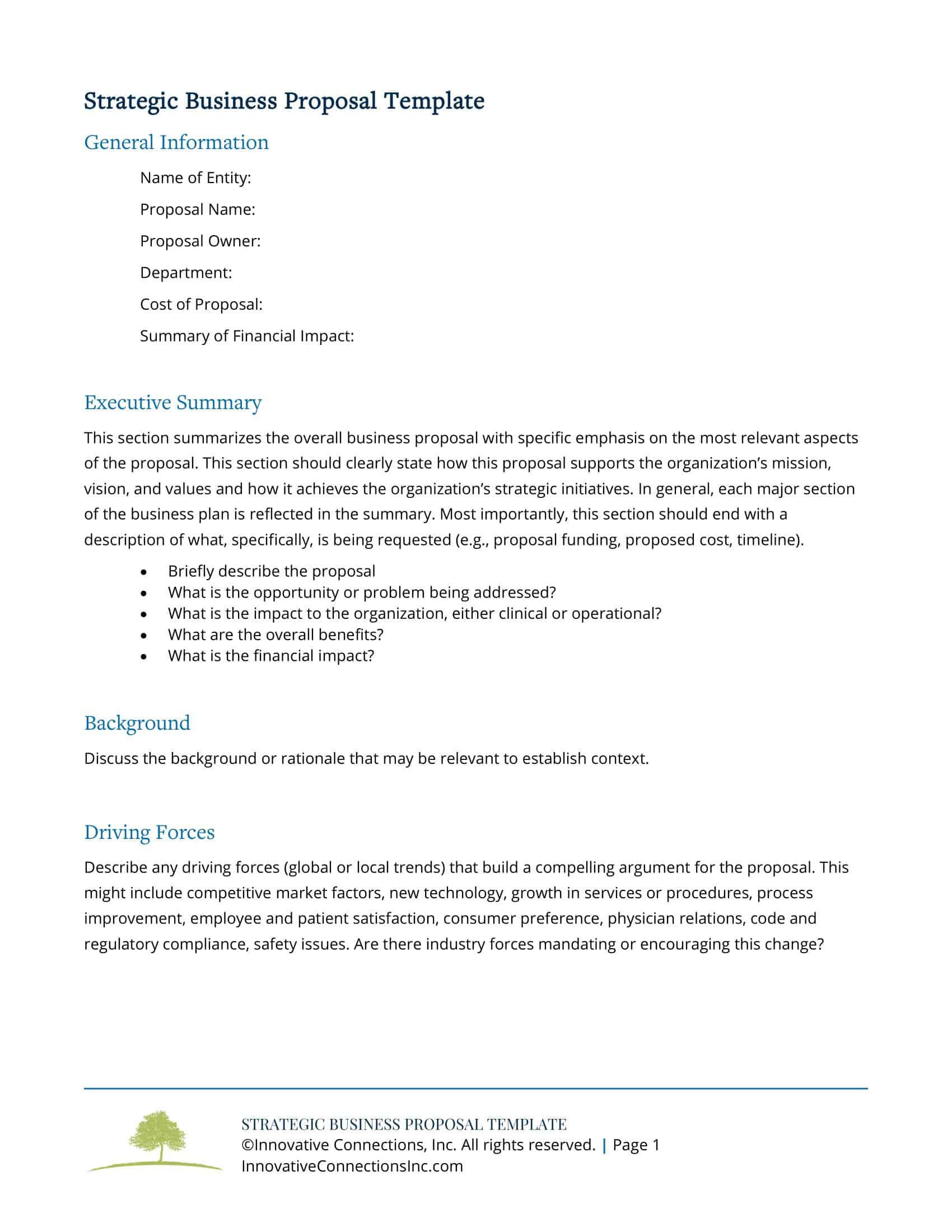 Free Printable Business Proposal Templates [Word, PDF] Investors