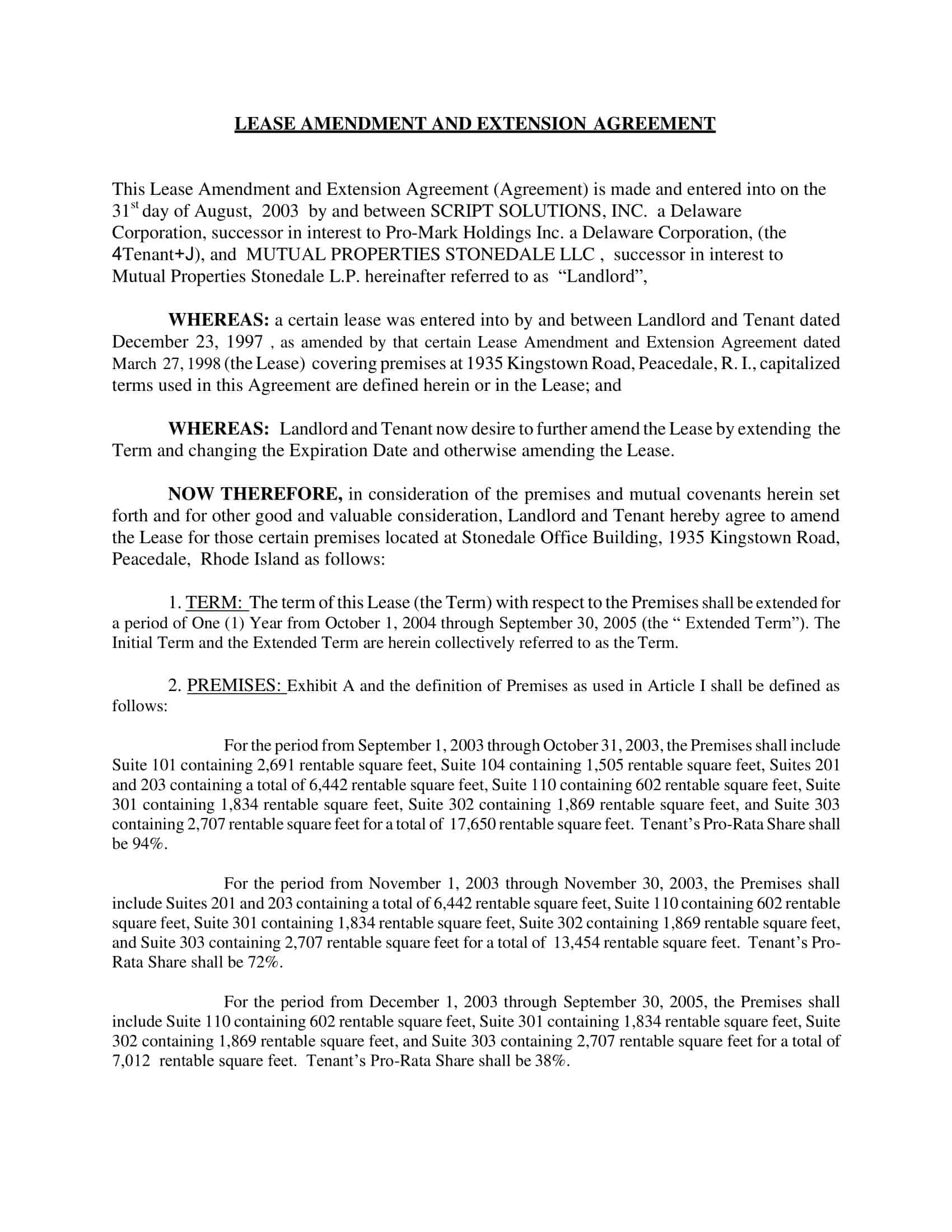 Free Printable Lease Extension Addendum Templates [PDF, Word]