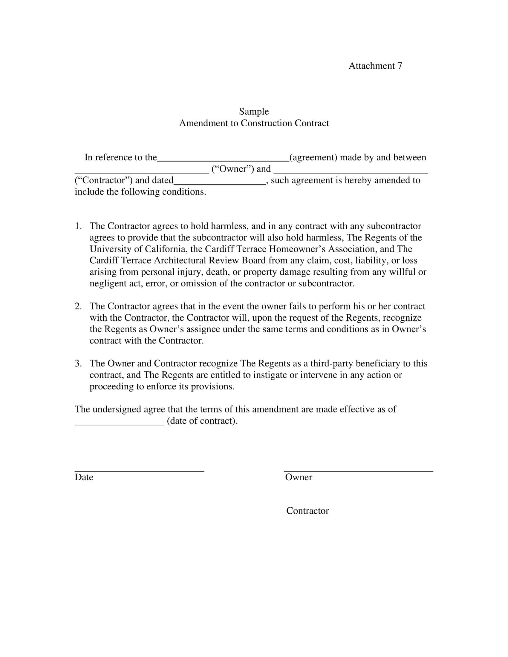 Free Printable Contract Amendment Templates [PDF, Word]