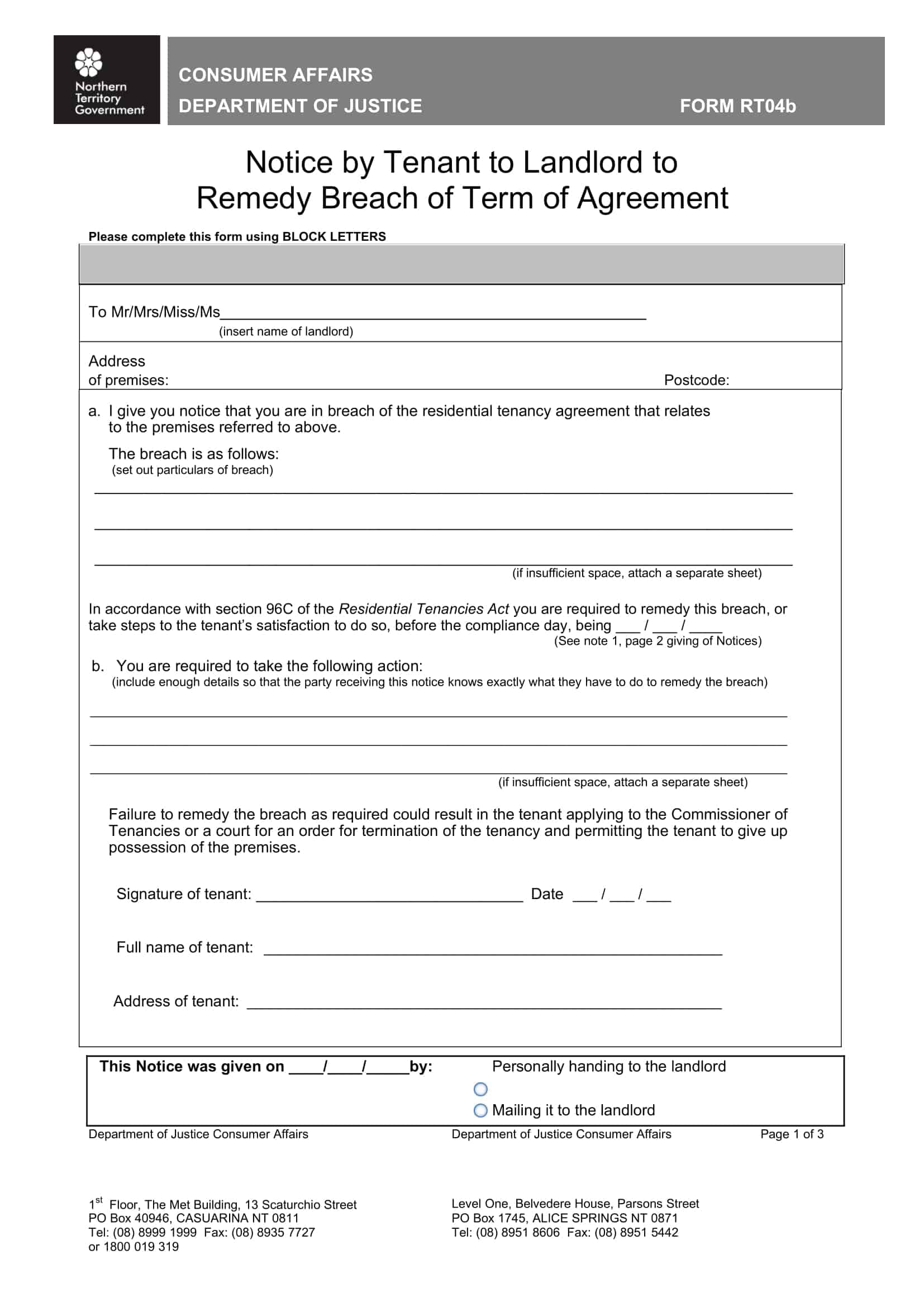 Free Printable Breach Of Contract Templates [Word, PDF] Letter