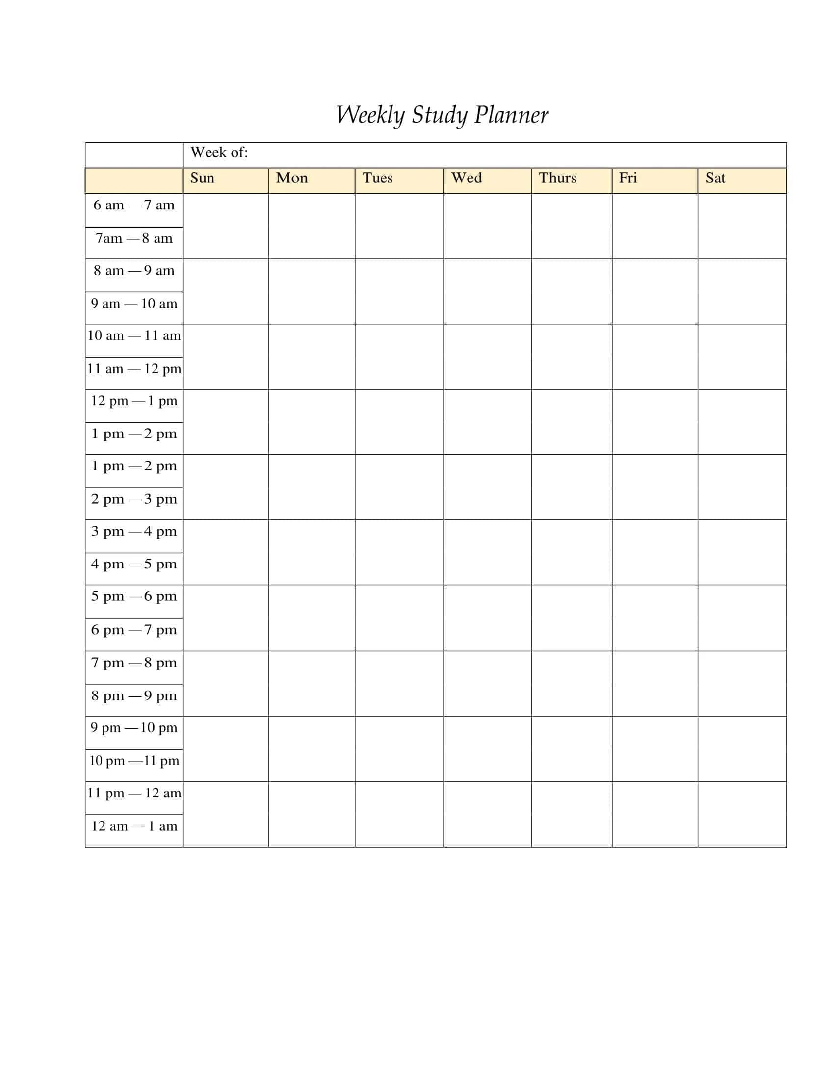 47+ Free Printable Study Plan Templates [Word, Excel, PDF]