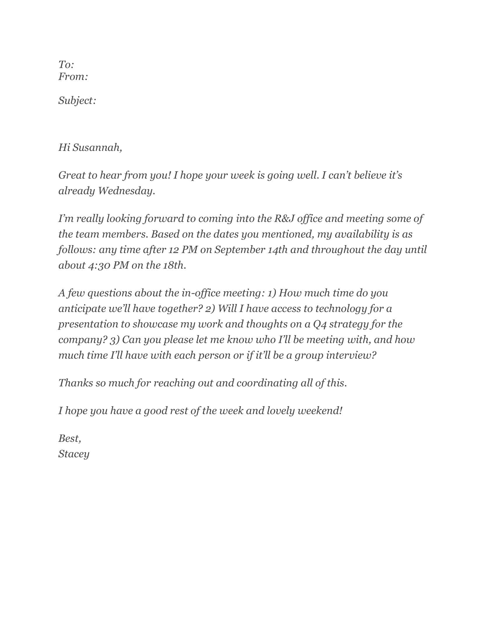 Free Printable Interview Acceptance Email Templates [Reply] Sample