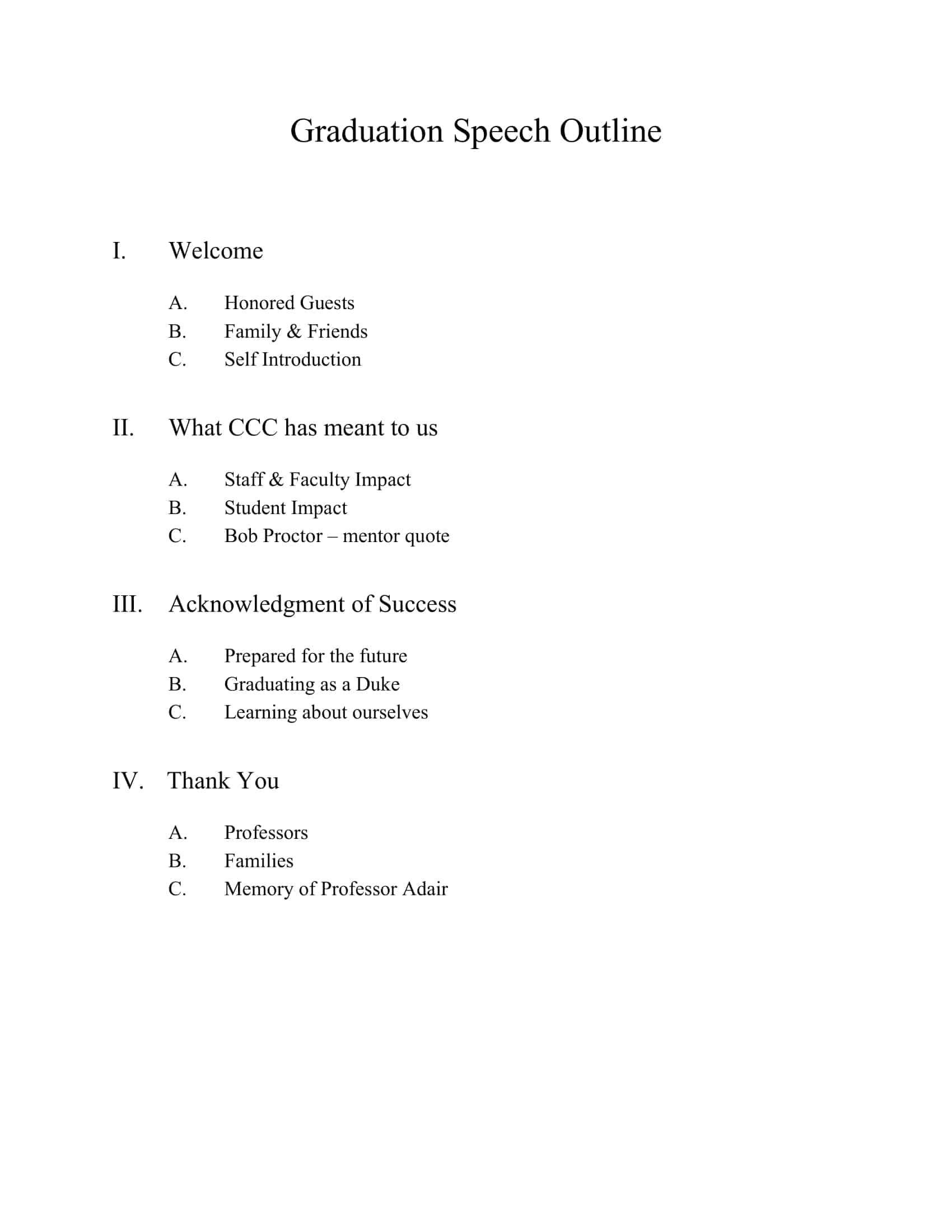 Free Printable Graduation Speech Templates [PDF] For Students