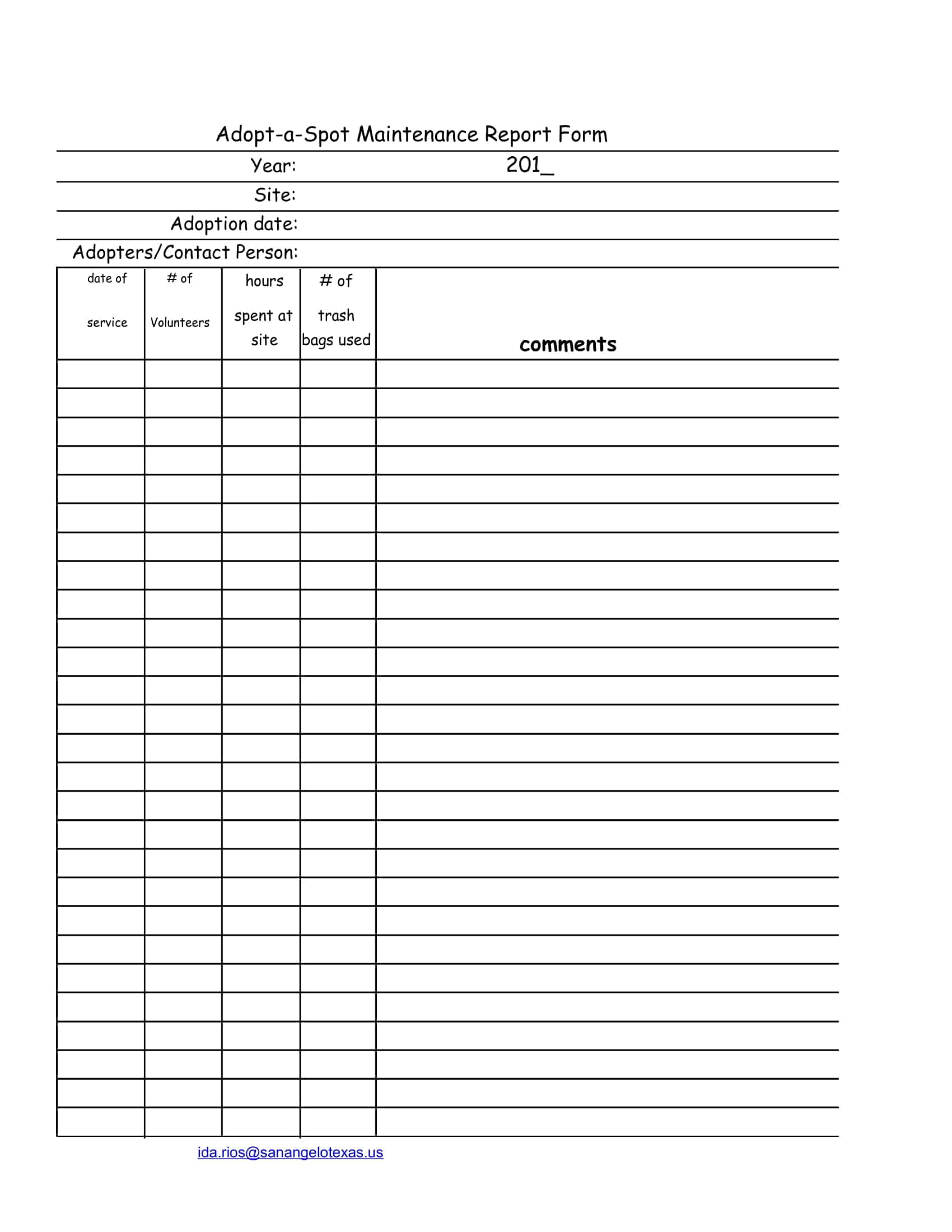 Free Printable Maintenance Report Templates [Excel, PDF, Word] Monthly