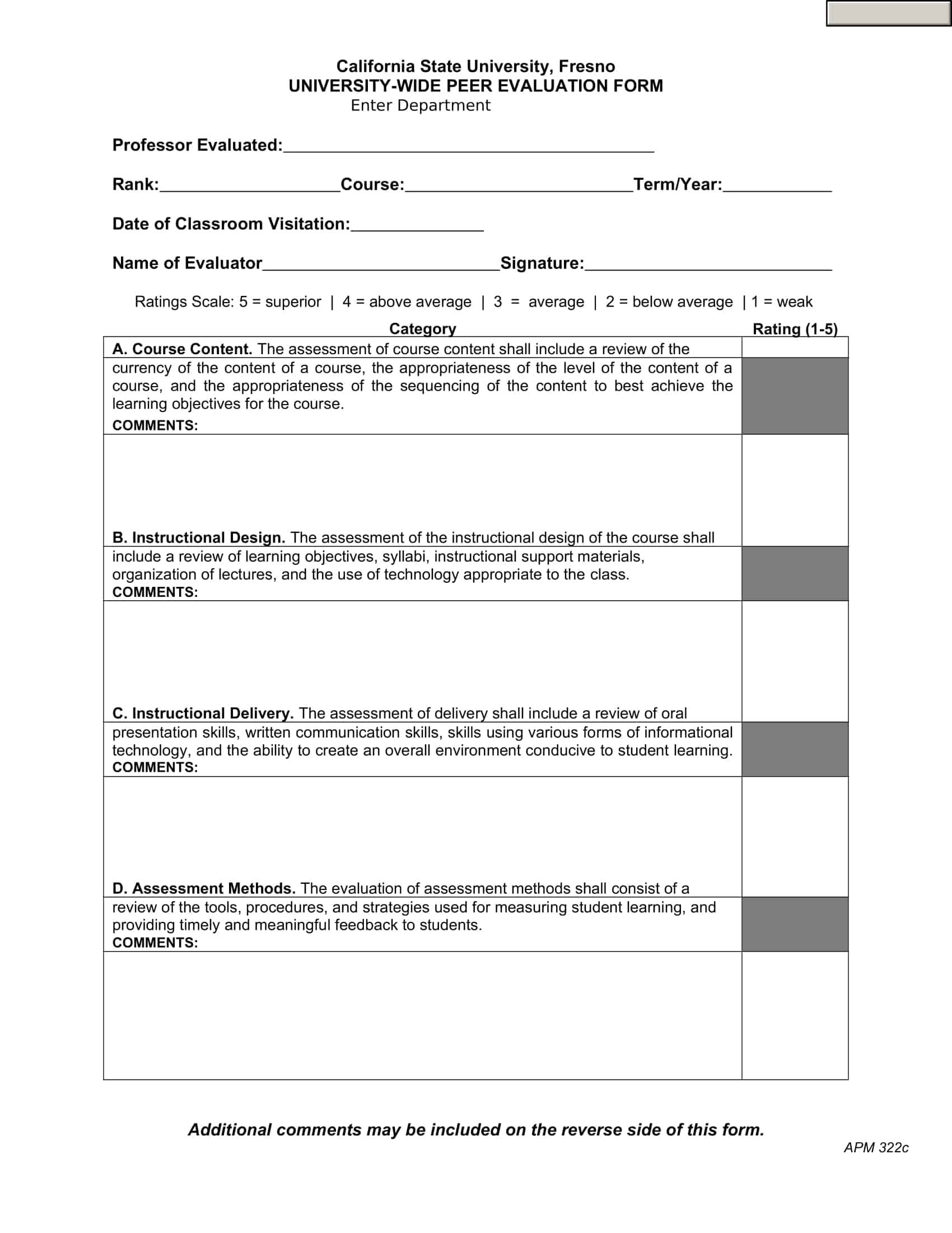 Free Printable Peer Evaluation Templates [PDF, Excel] / Students, Group