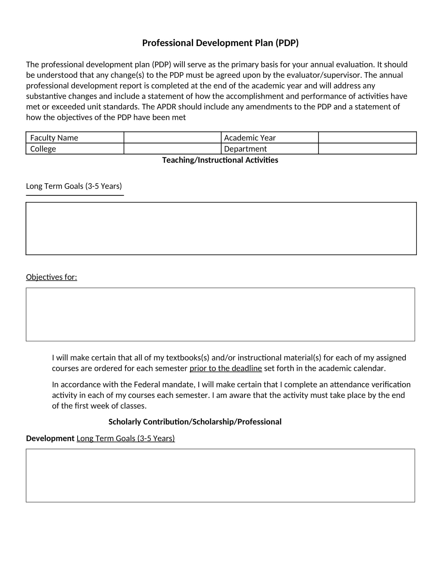 Free Printable Professional Development Plan Templates [Excel, Word, PDF]