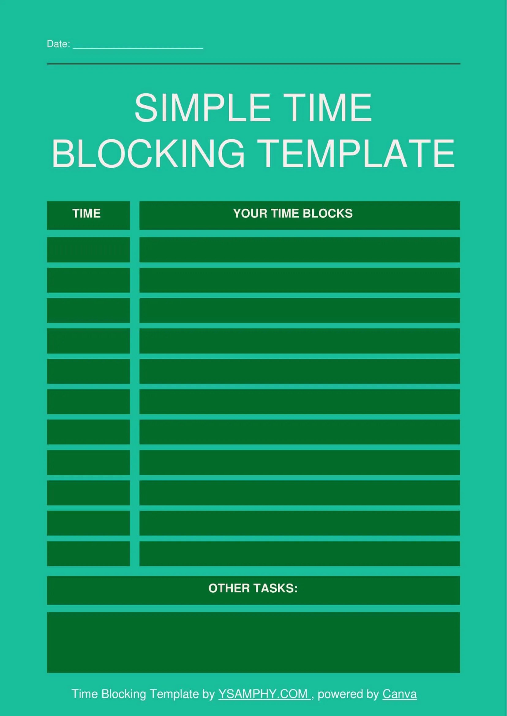 Free Printable Time Blocking Templates [PDF, Word, Excel] Daily