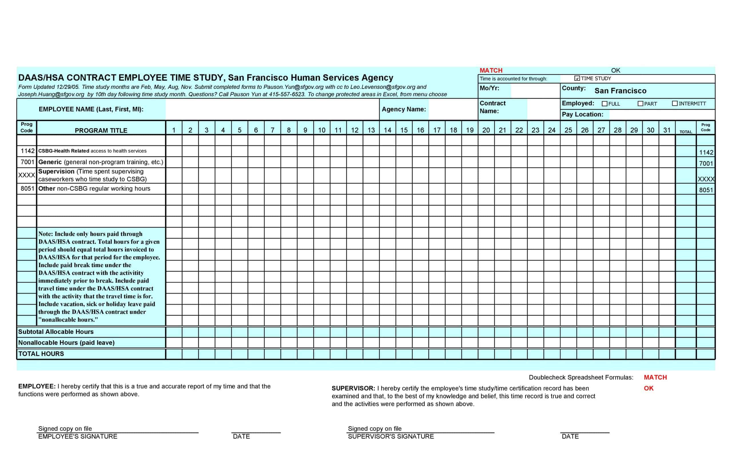Free Printable Time Study Templates [PDF, Word, PPT] For Employees
