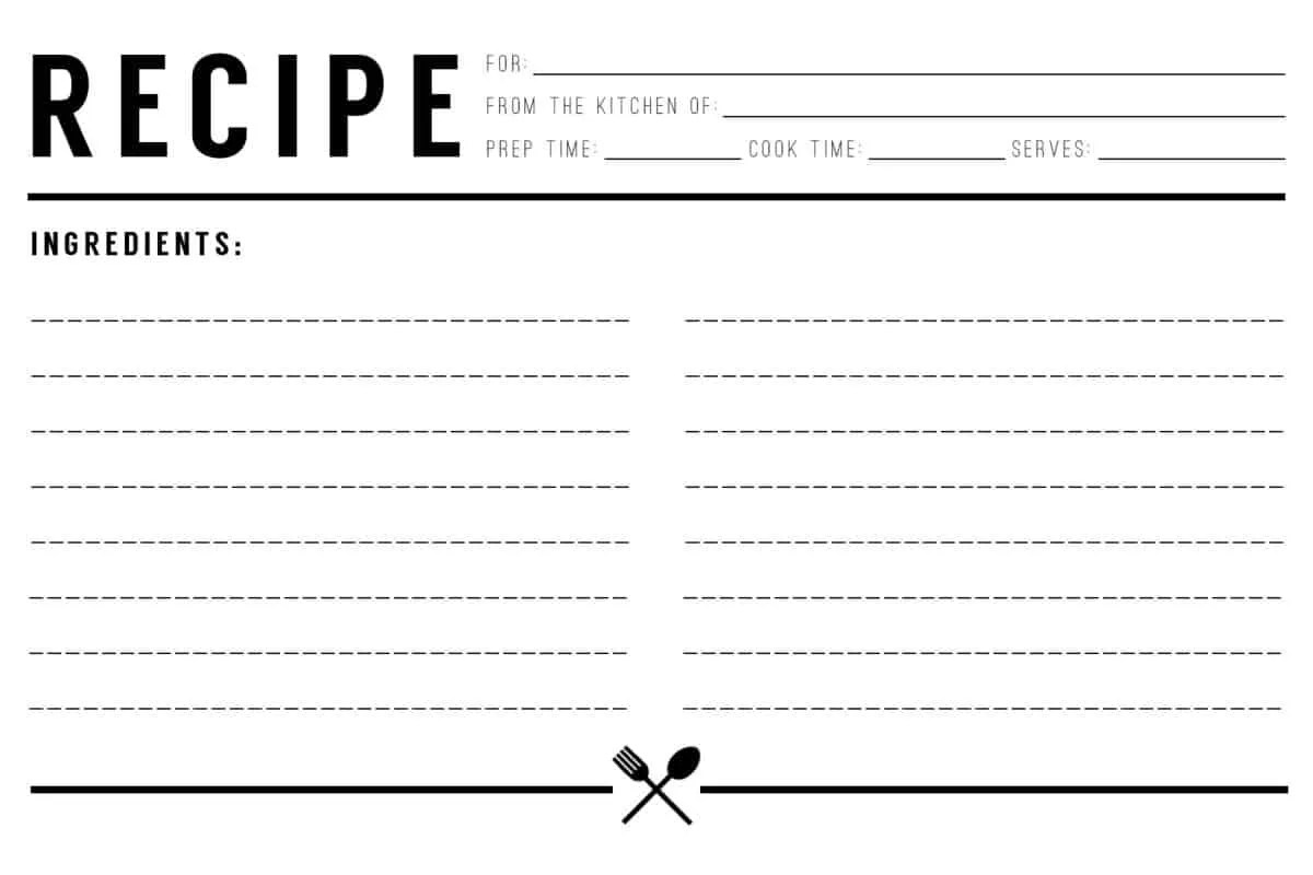 Free Printable Cookbook Templates [Word, PDF]