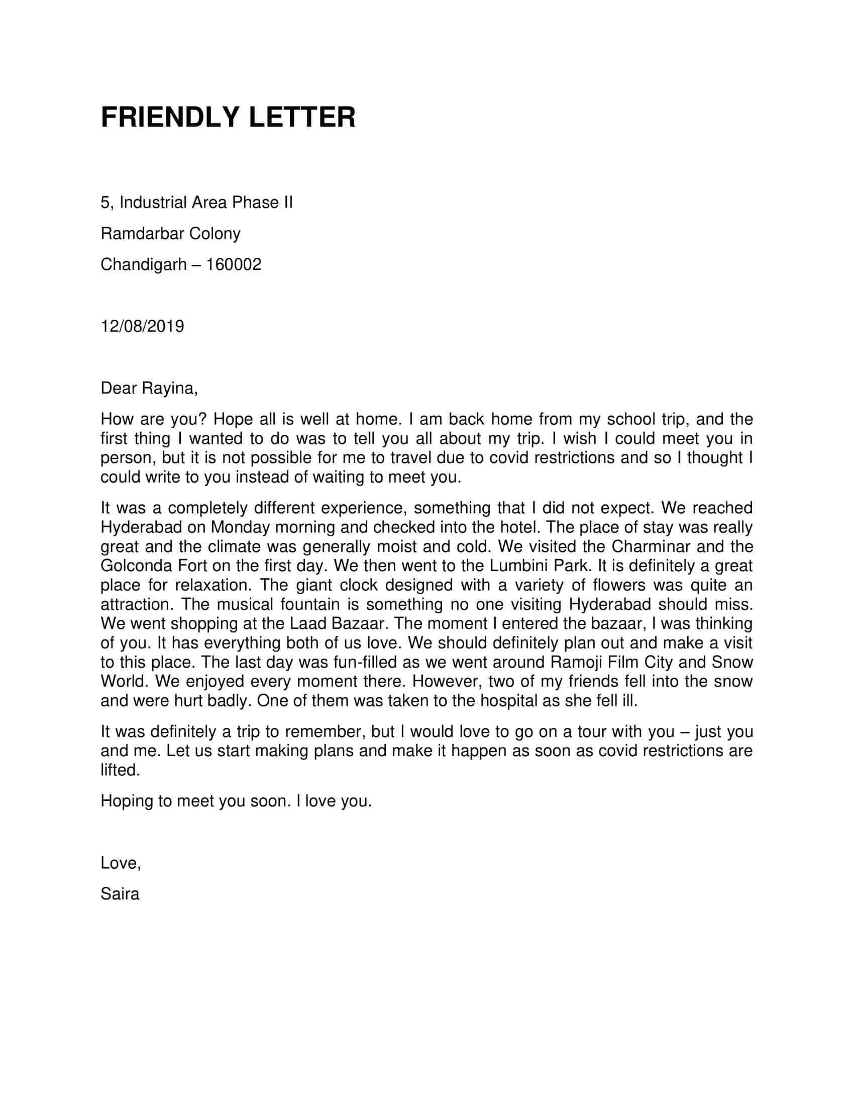 Free Printable Friendly Letter Templates [PDF, Word, Excel] 1st, 2nd, 4th Grade