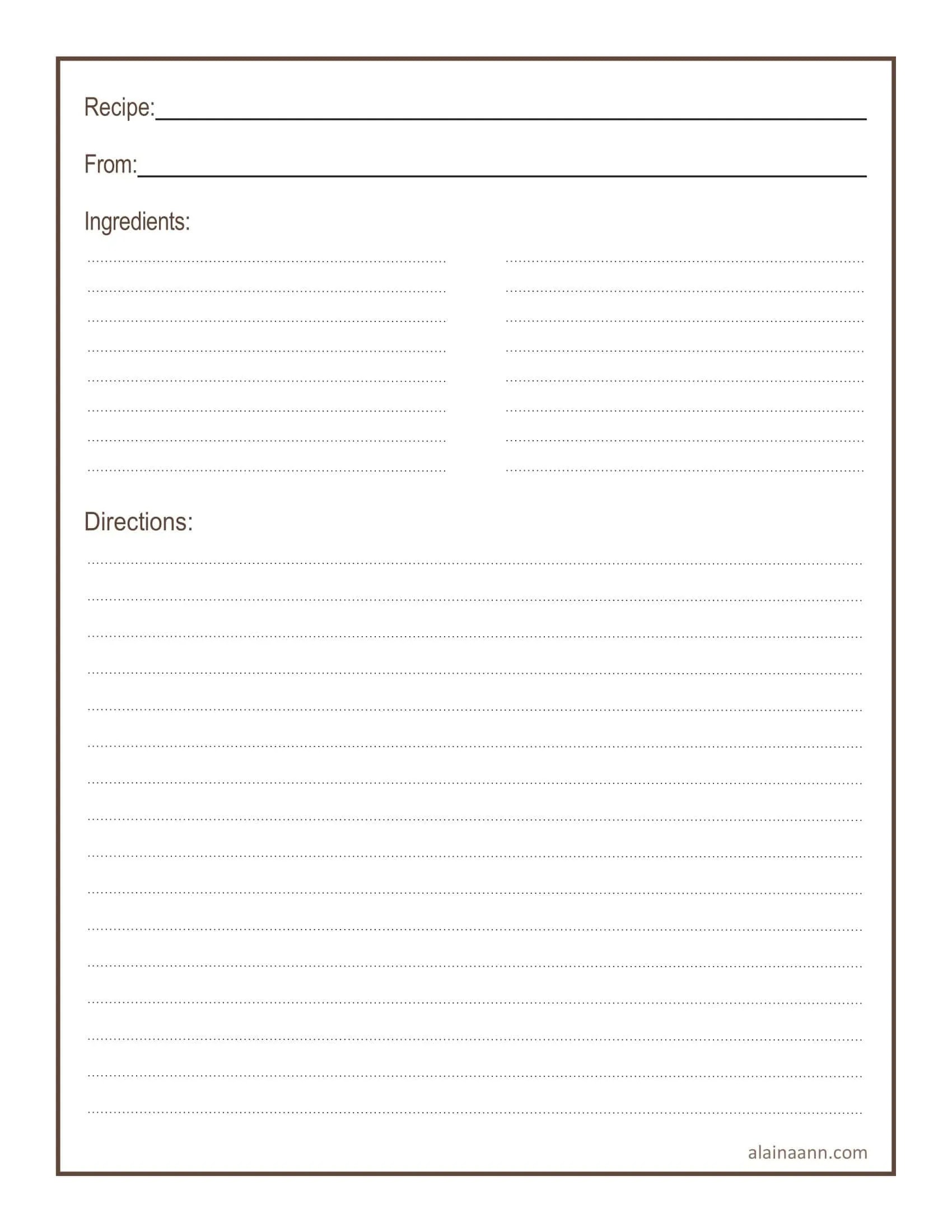 Free Printable Cookbook Templates [Word, PDF]