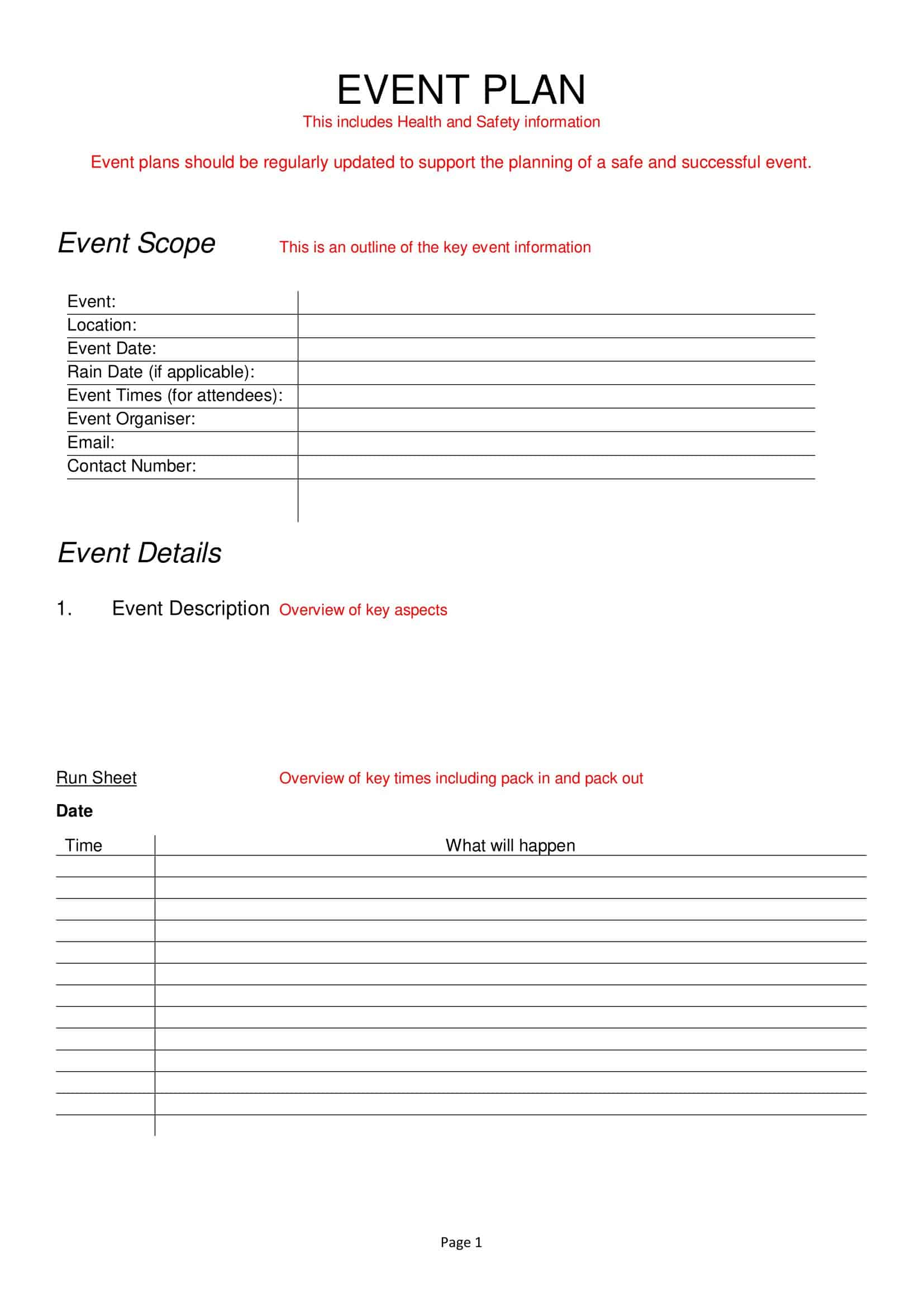 Free Printable Event Planning Templates [Word, PDF, Excel]