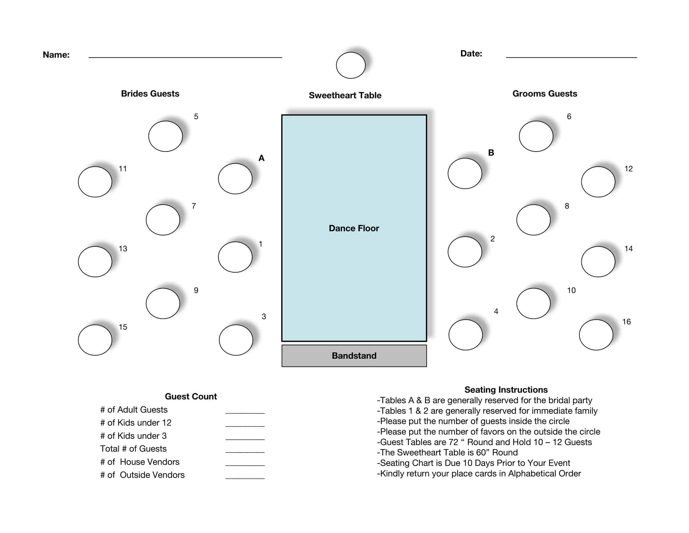 Free Printable Seating Chart Templates Guide [Excel, PDF, Word] Maker