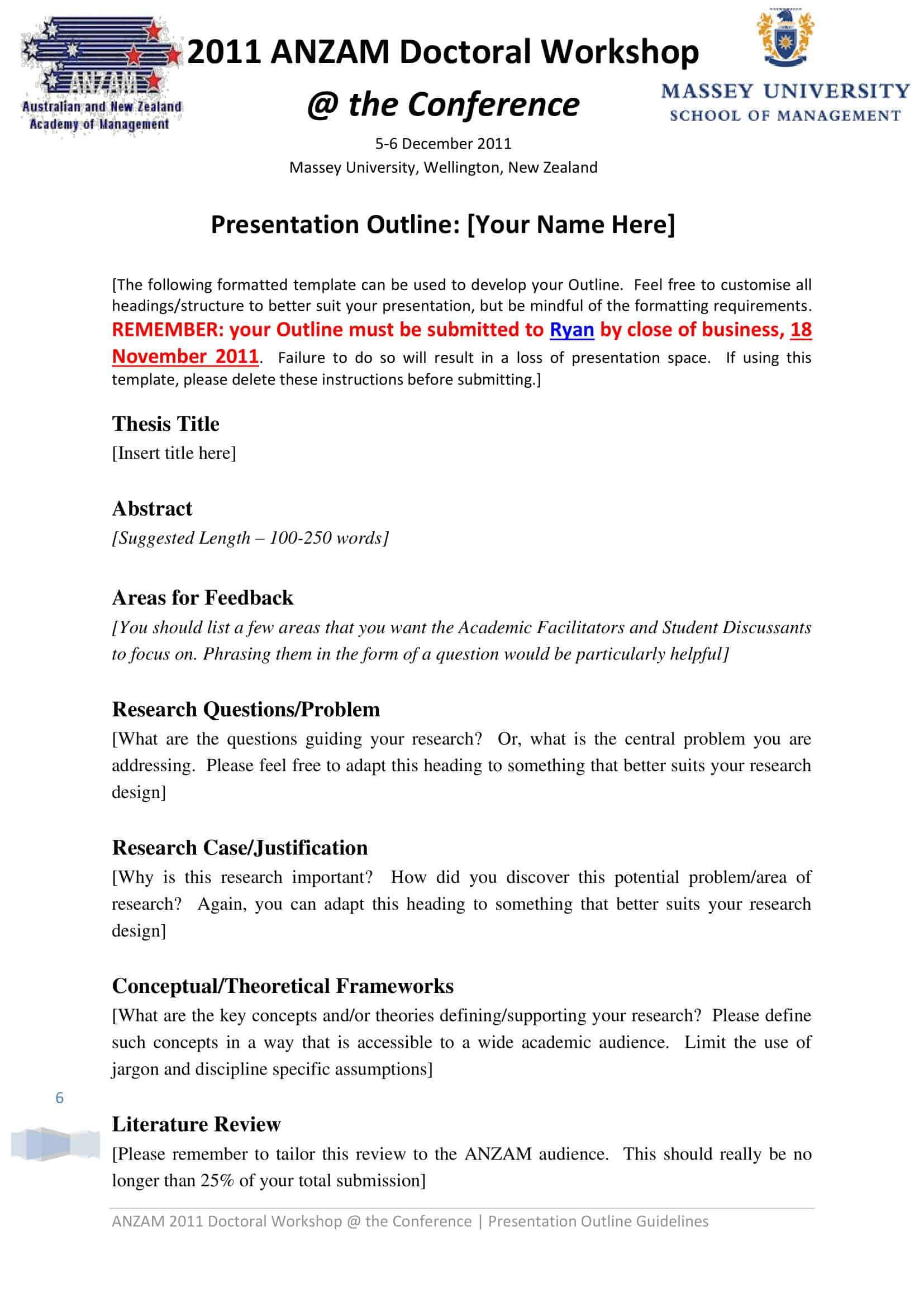 Free Printable Presentation Outline Templates [Word, PDF]