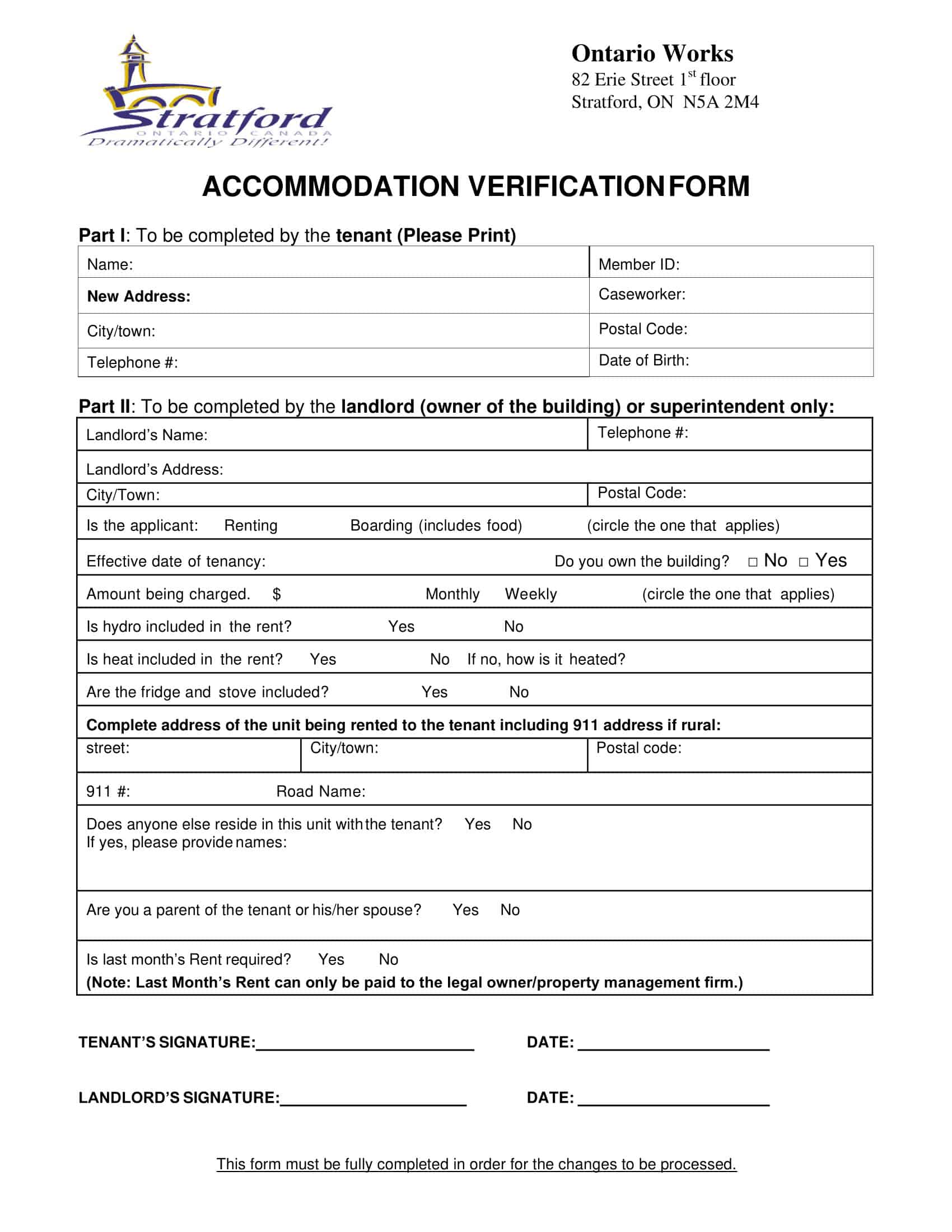 Free Printable Rental Verification Form Templates [Word, PDF] Landlord