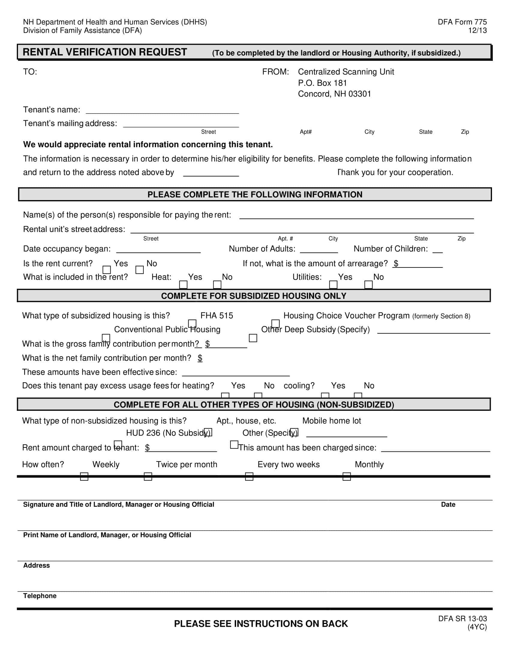 Free Printable Rental Verification Form Templates [Word, PDF] Landlord