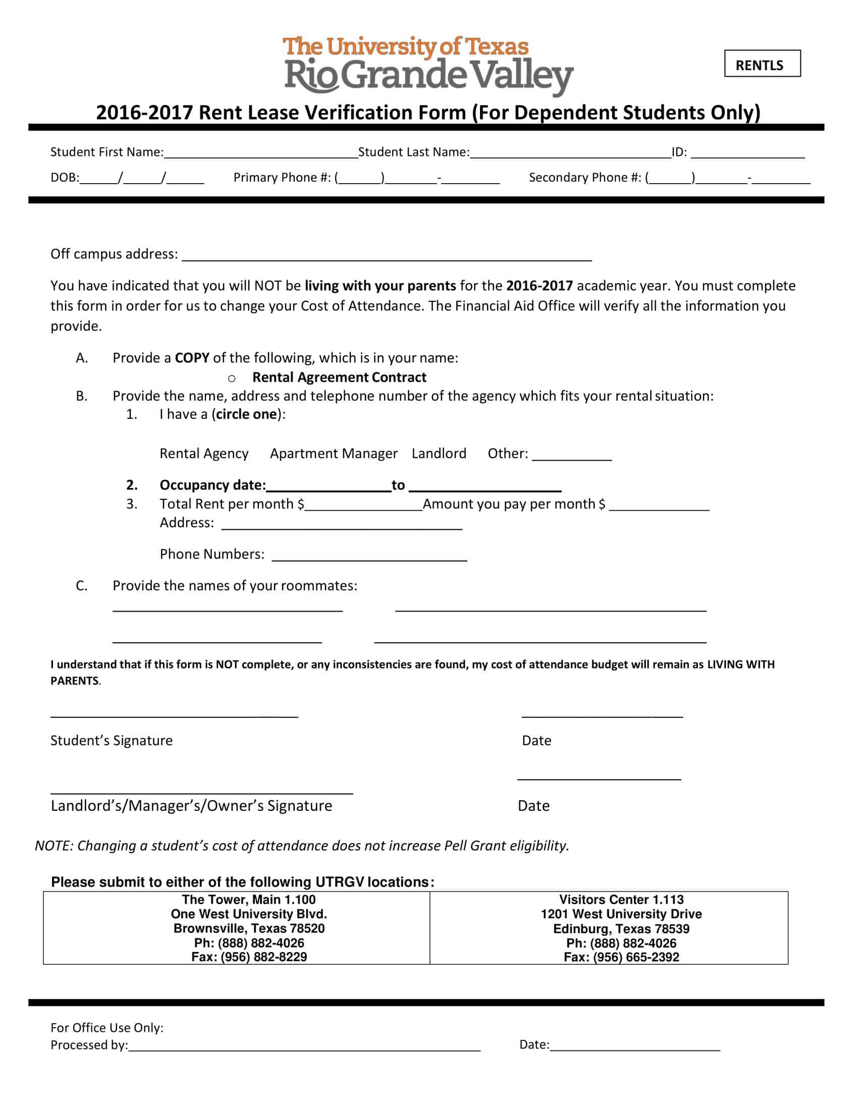 Free Printable Rental Verification Form Templates [Word, PDF] Landlord