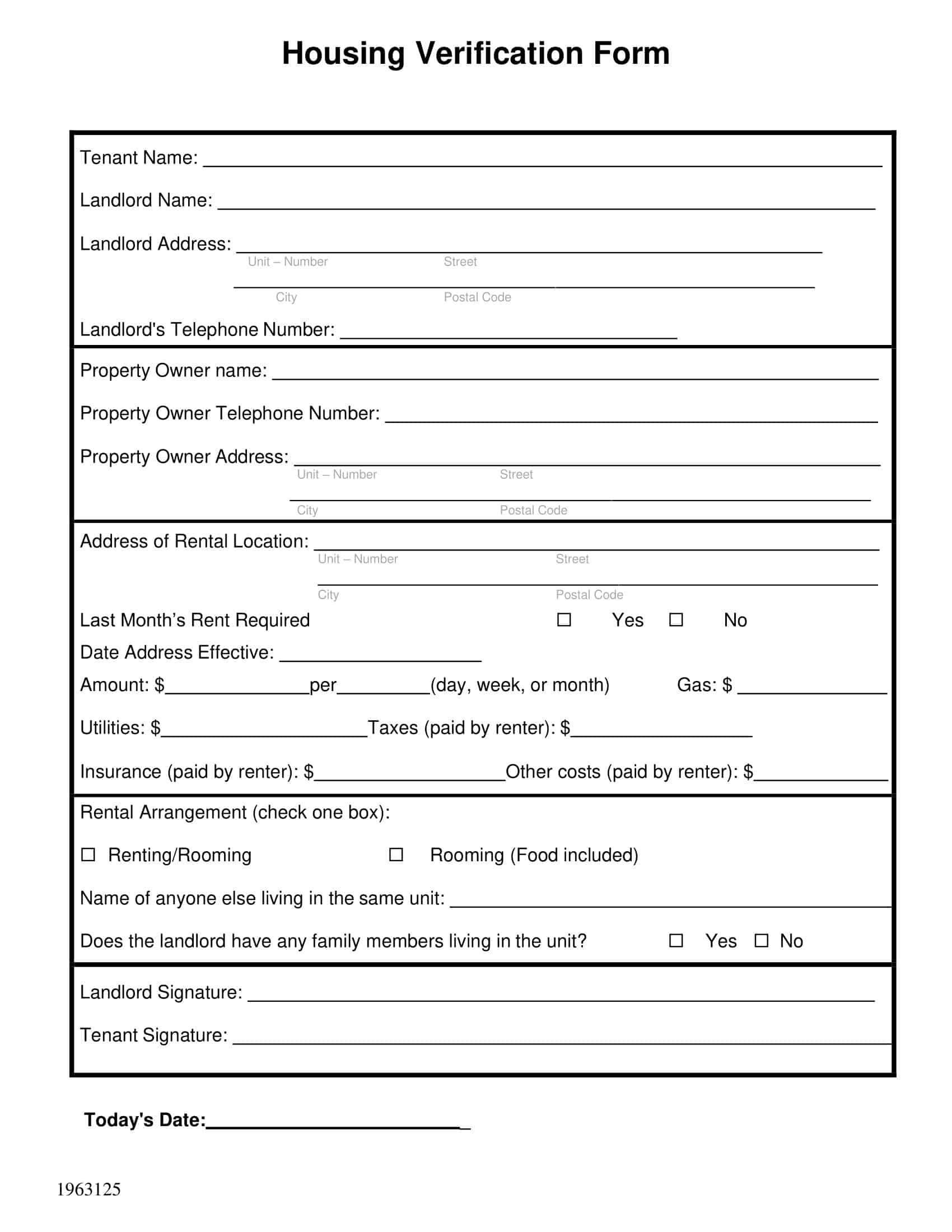 Free Printable Rental Verification Form Templates [Word, PDF] Landlord