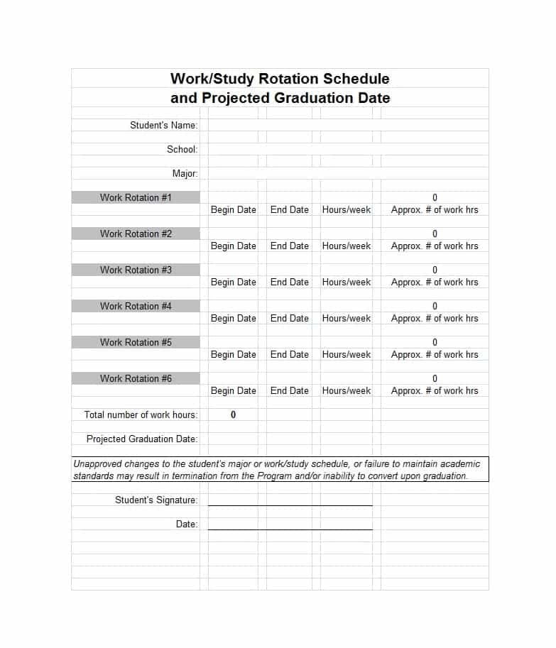 Free Printable Rotating Schedule Templates [Word, Excel]