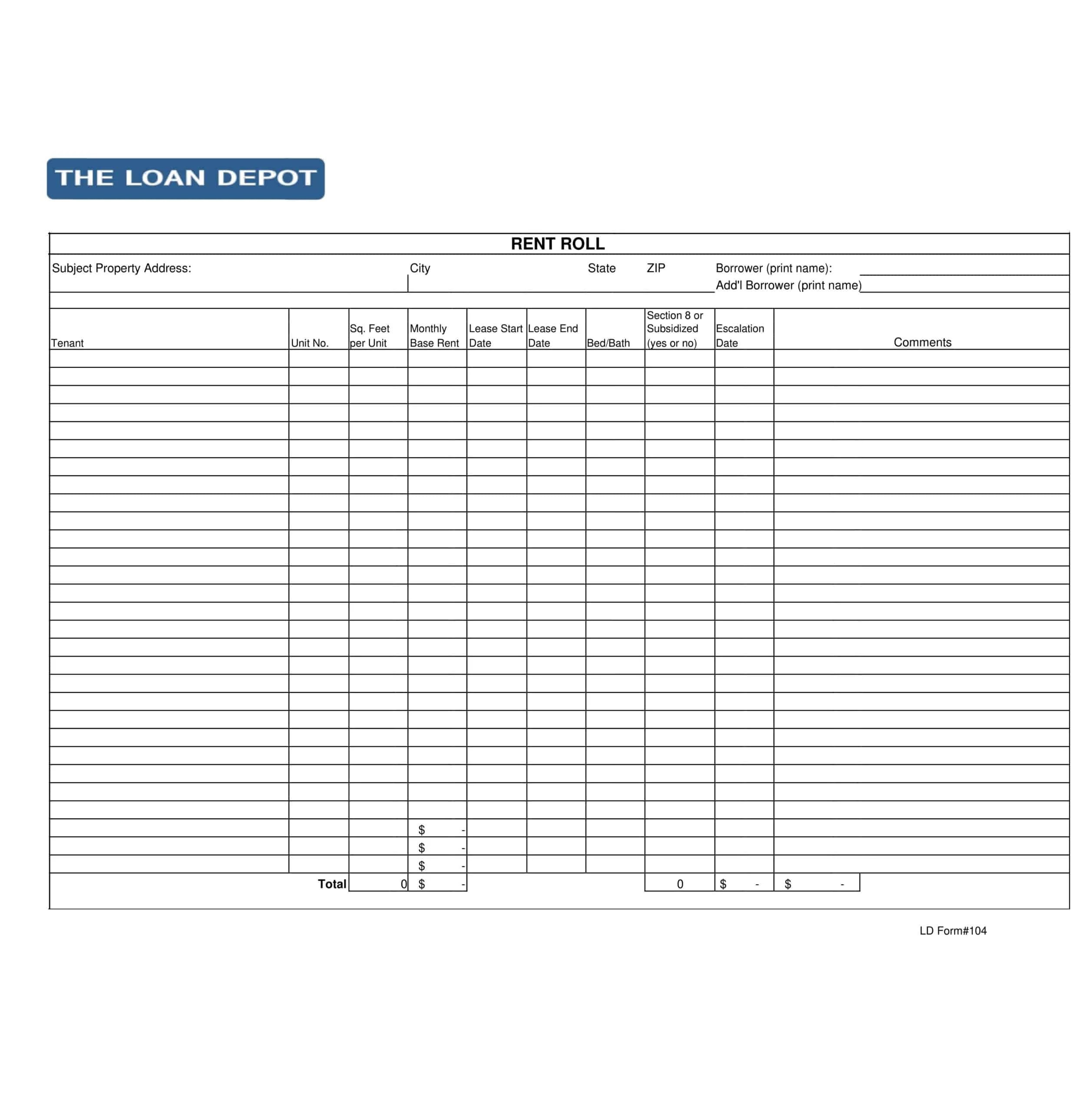 Free Printable Rent Roll Templates [PDF, Word, Excel, Google Sheets]