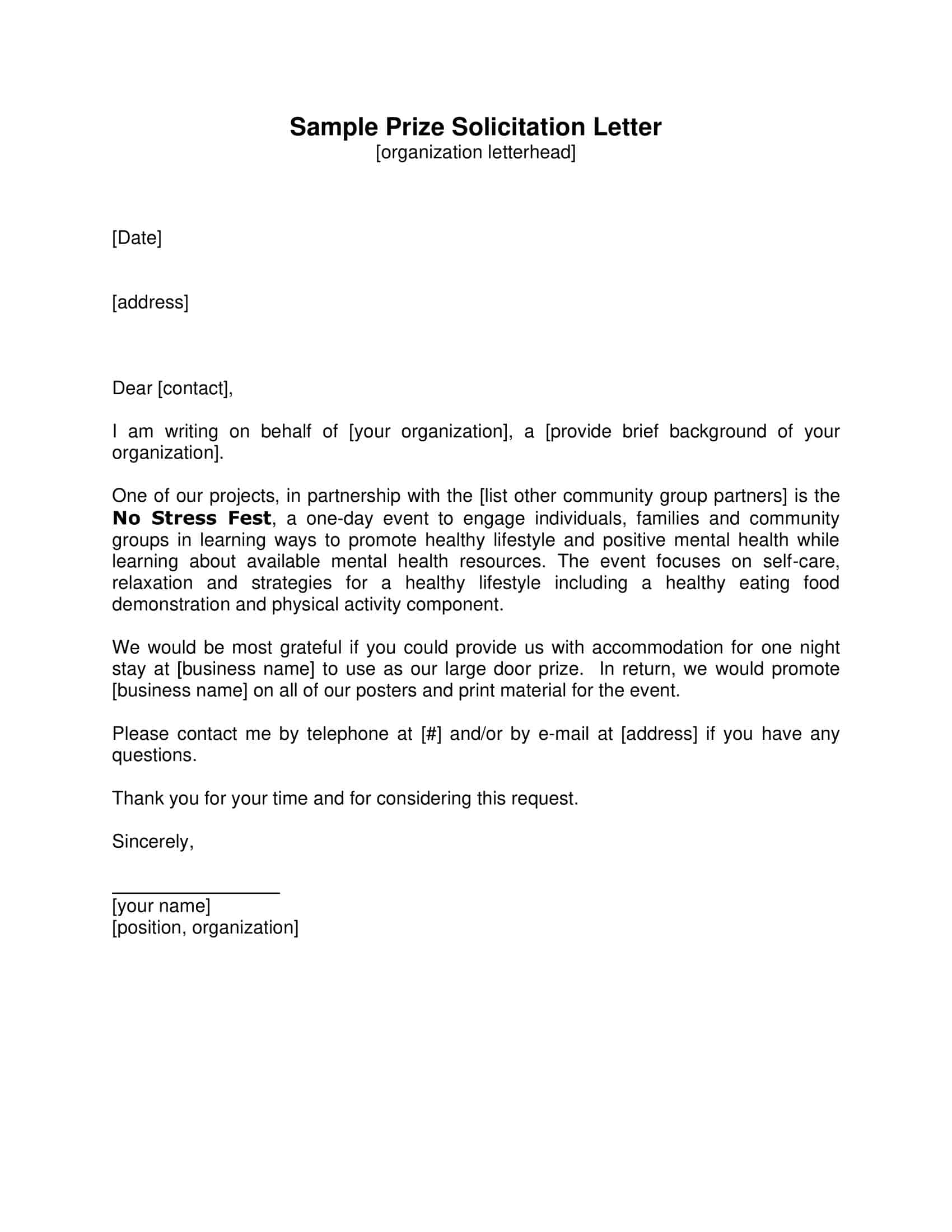 Free Printable Solicitation Letter Templates [Word, PDF] Sample