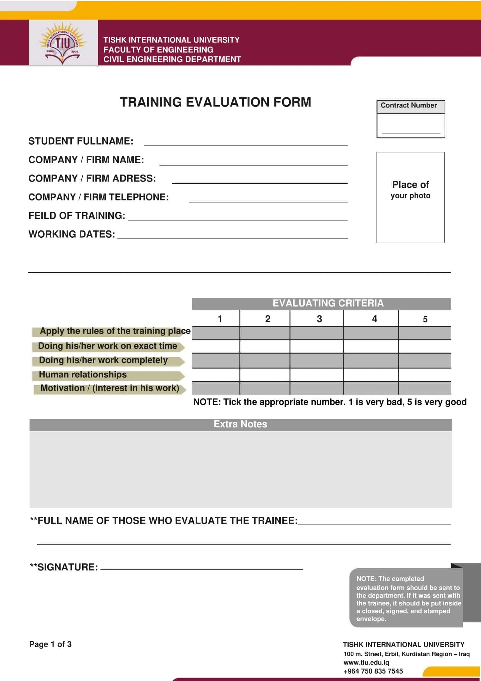 Free Printable Training Evaluation Form Template [PDF, Word]