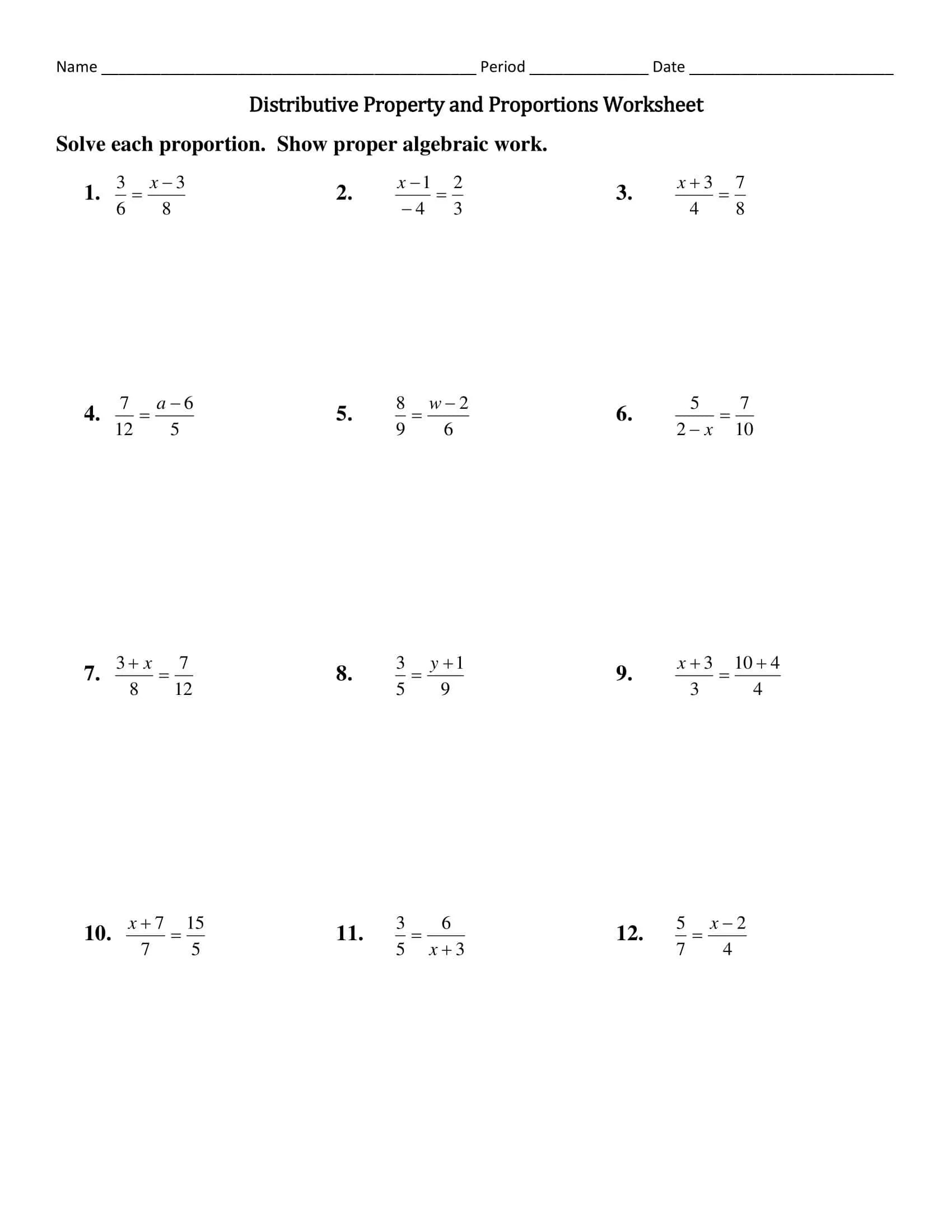 Free Printable Distributive Property Worksheet Templates [Answers]