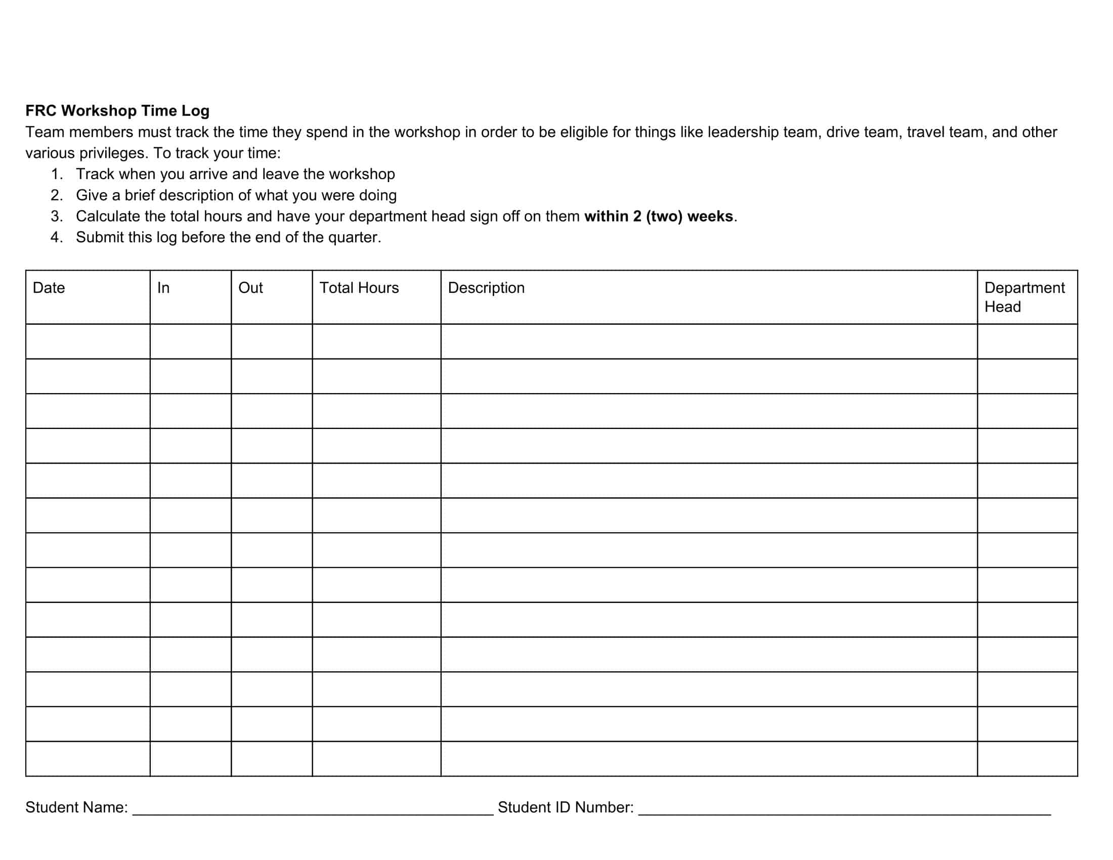Free Printable Time Log Templates [PDF, Excel, Word]