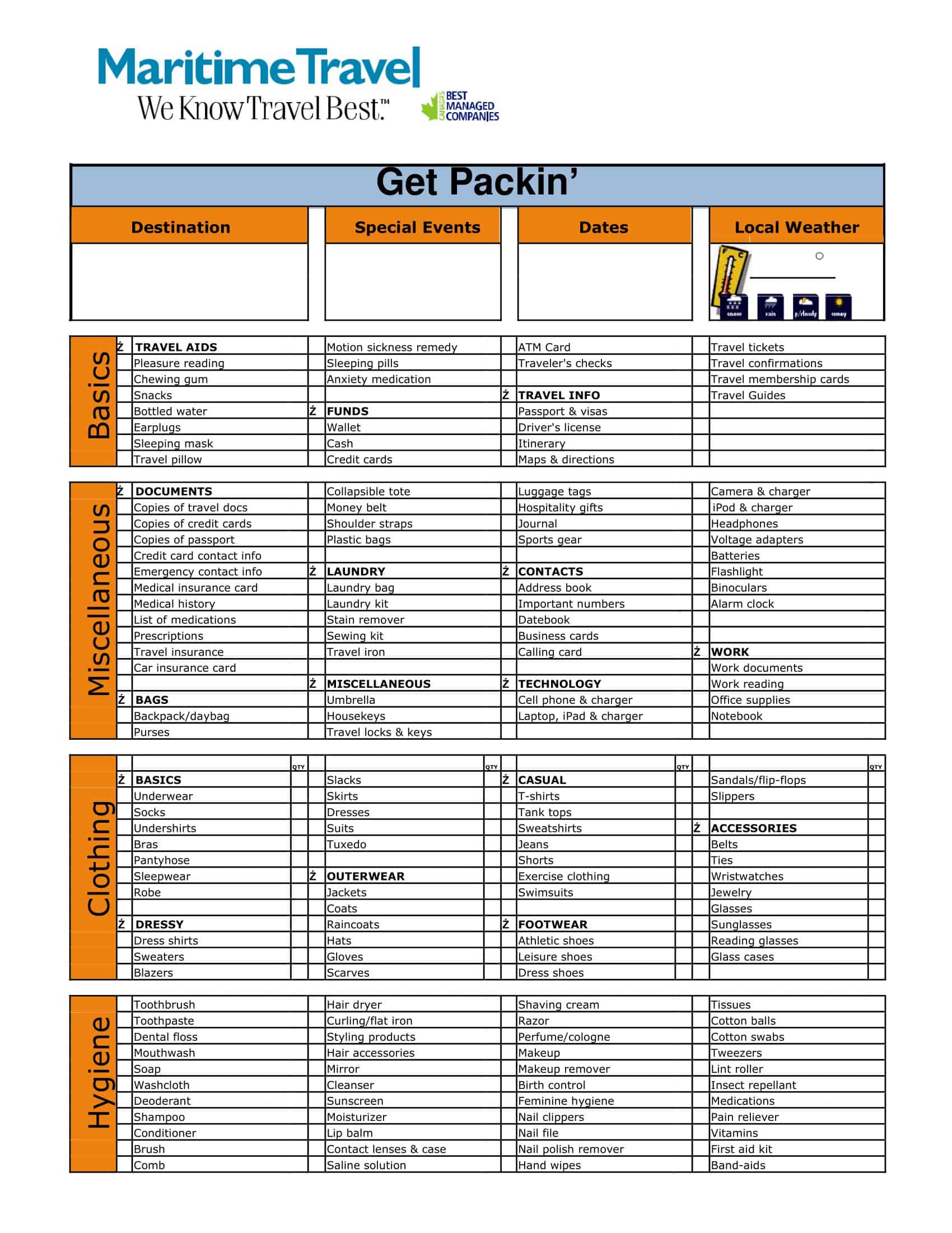 Packing List Xls at Lucas Hampton blog