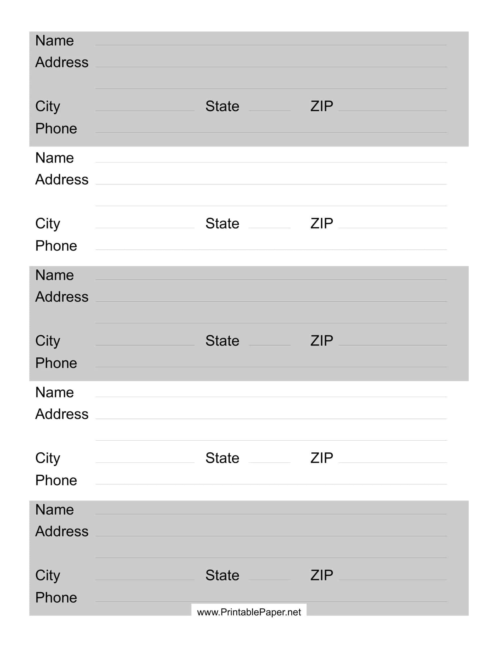Free Printable Address Book Templates [PDF, Excel, Word]
