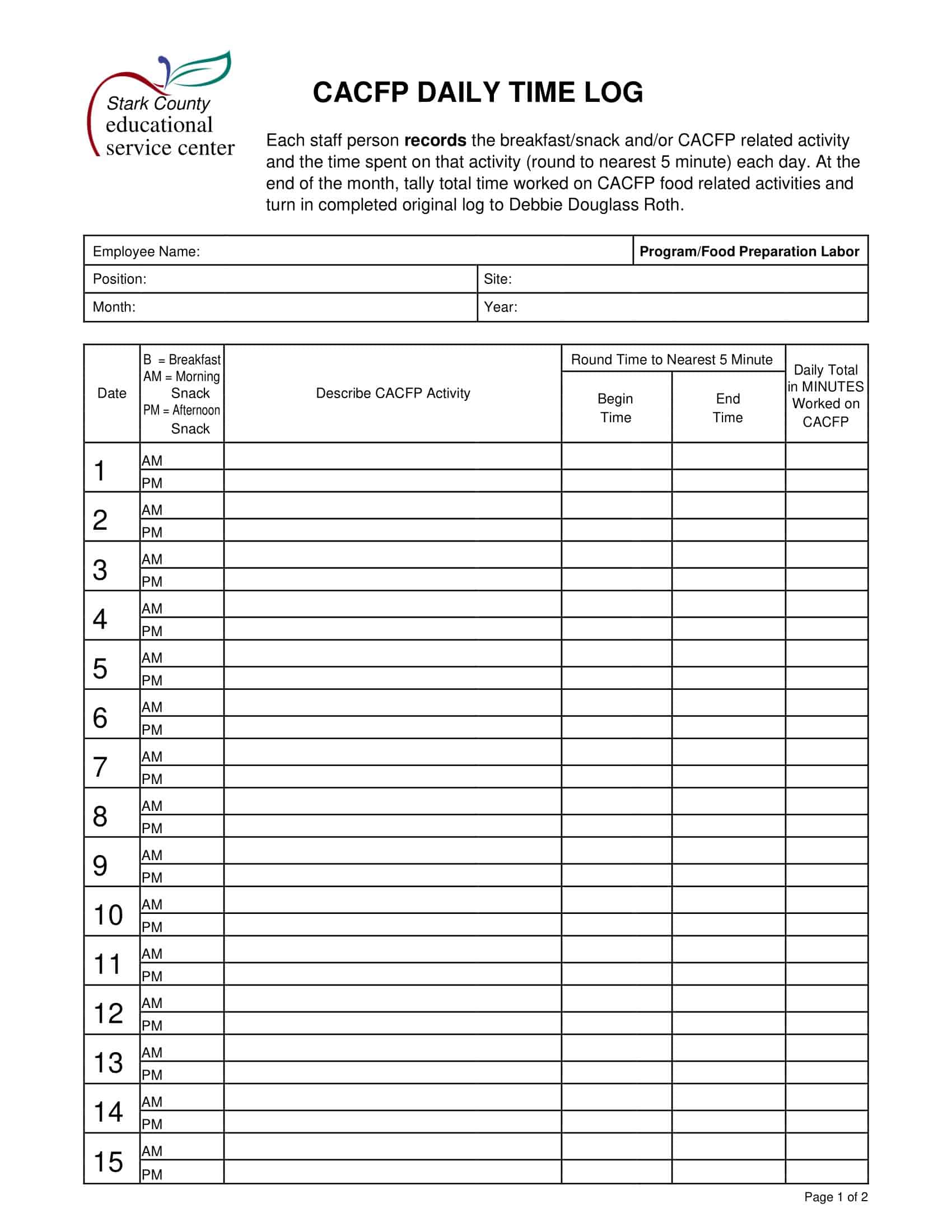 Free Printable Time Log Templates [PDF, Excel, Word]