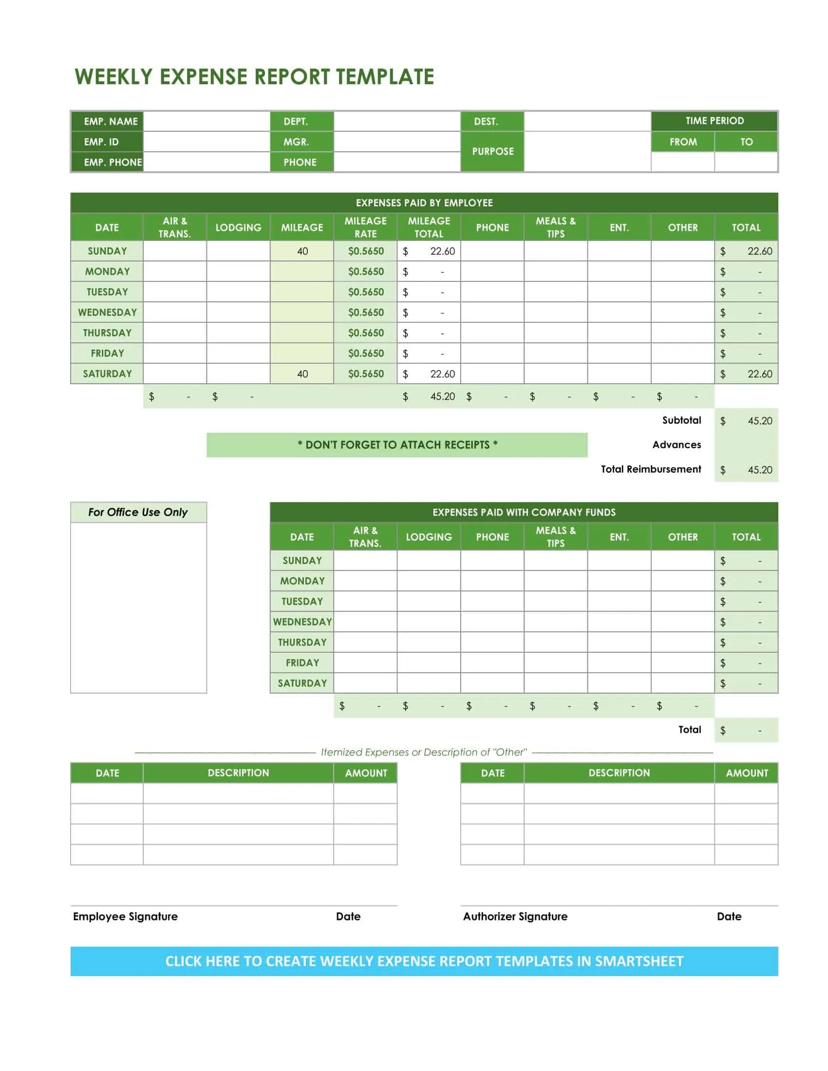 Free Printable Business Expense Spreadsheet Templates [PDF, Word, Excel]