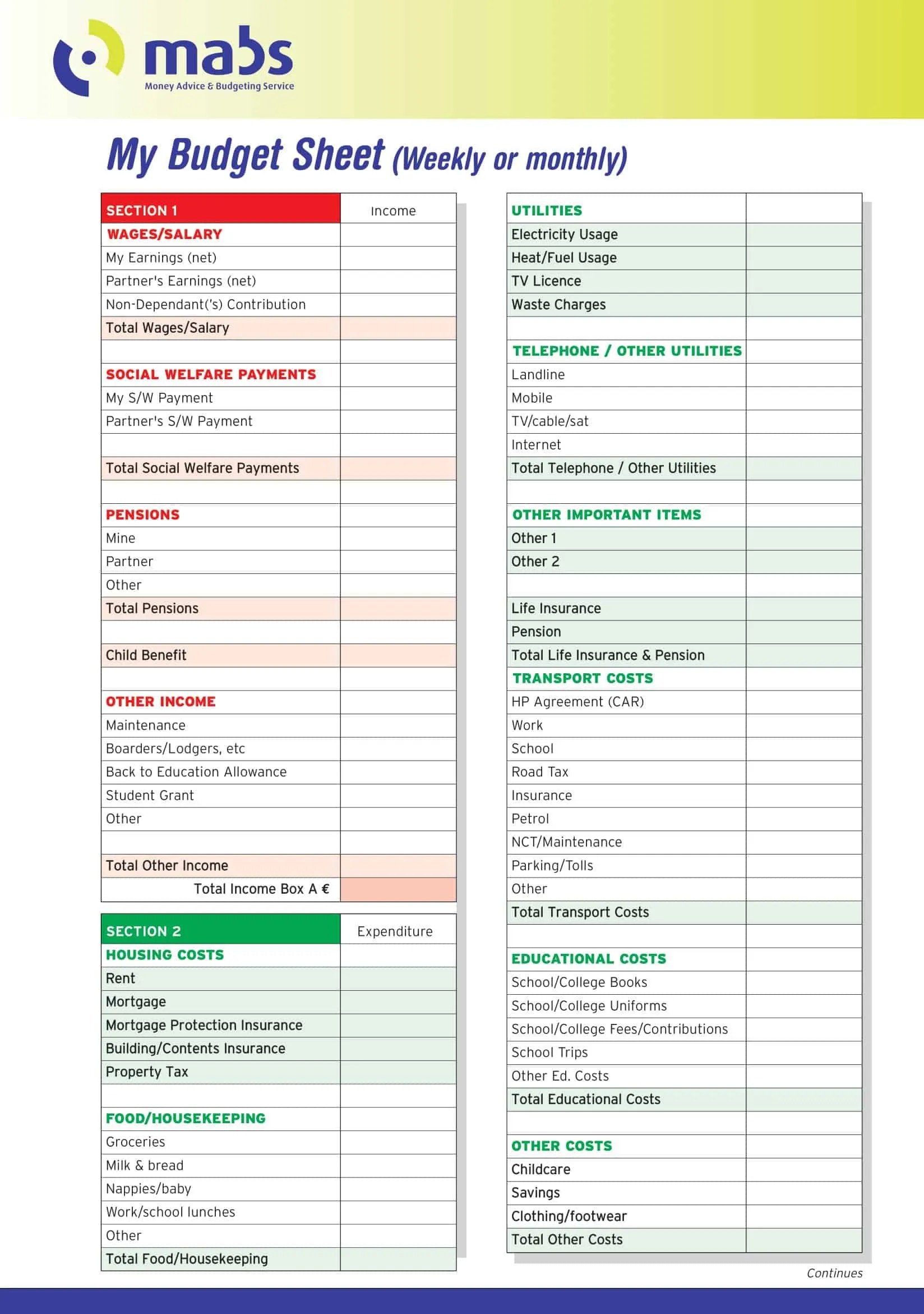 Free Printable Weekly Budget Templates [Google Sheets, Excel, PDF]