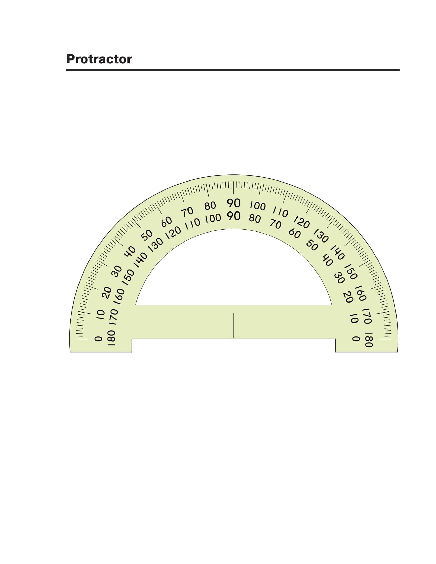 Free Printable Protractor Templates [PDF, Word] Circle & Homemade