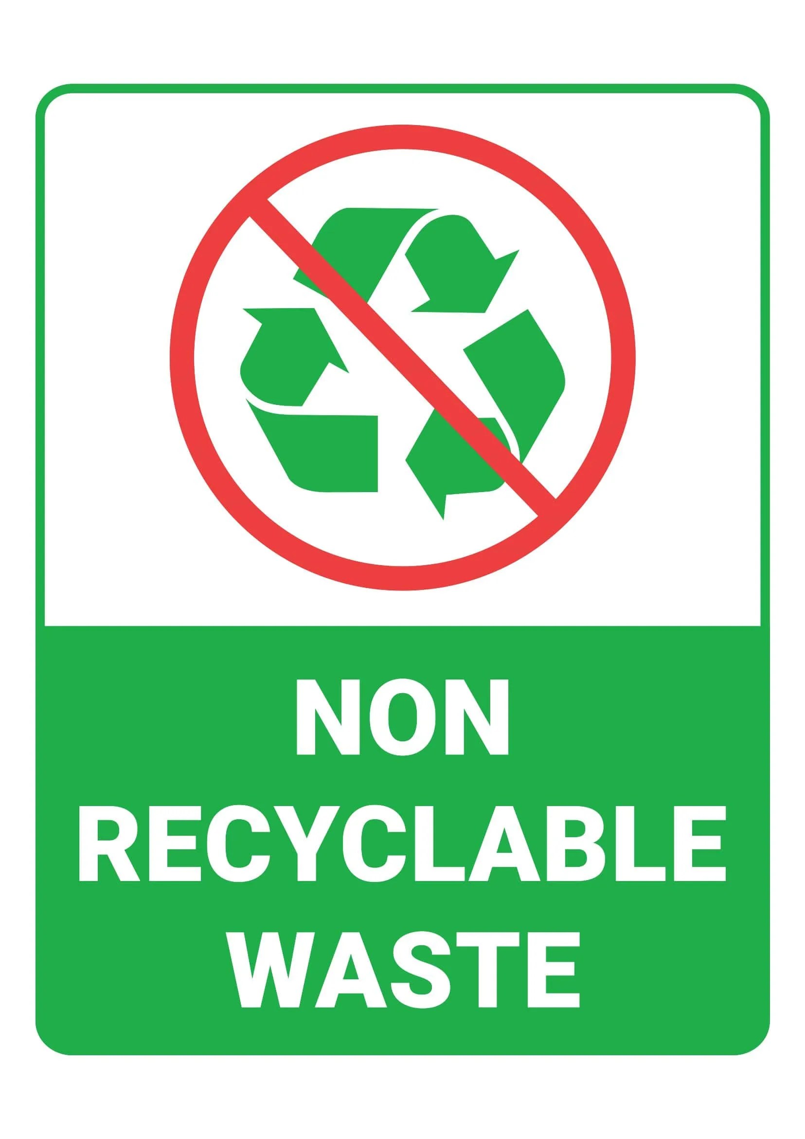 Free Printable Recycle Sign Templates [PDF] Trash Can