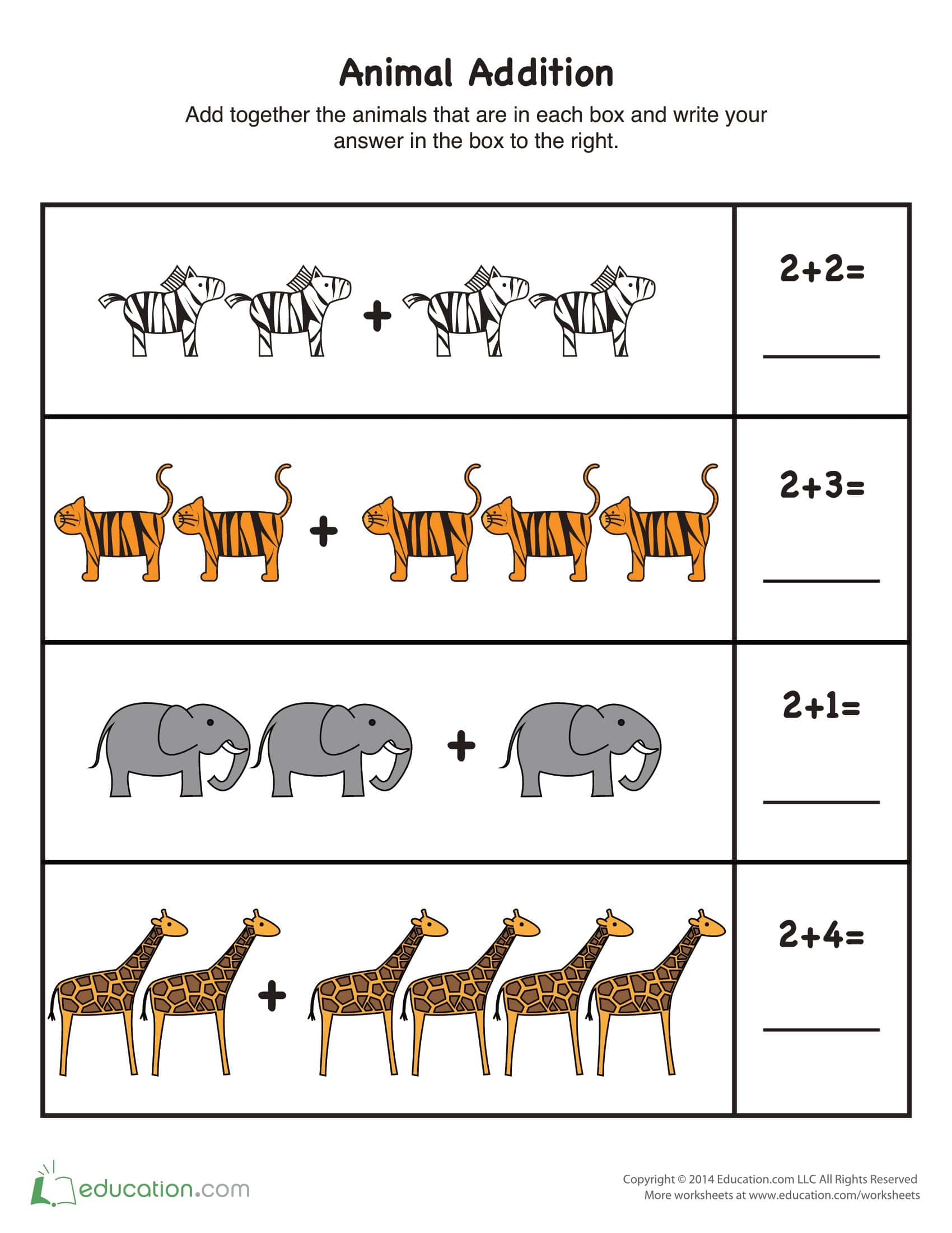 Free Printable Kindergarten Math Addition Worksheets [PDF]