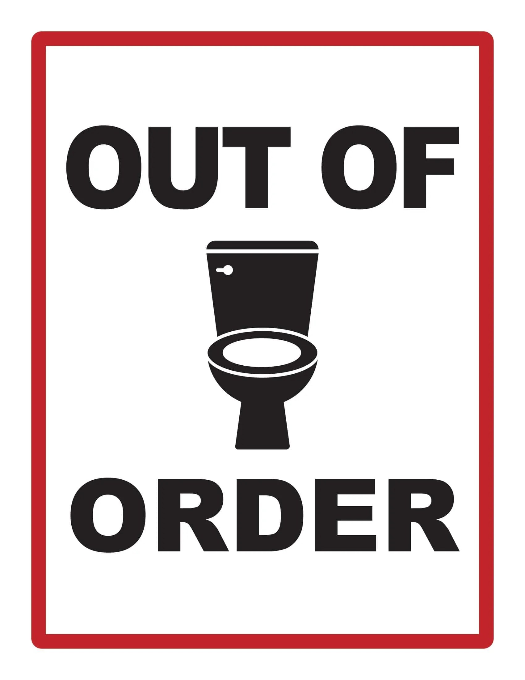 Free Printable Out Of Order Sign Templates [PDF, Word] Restroom