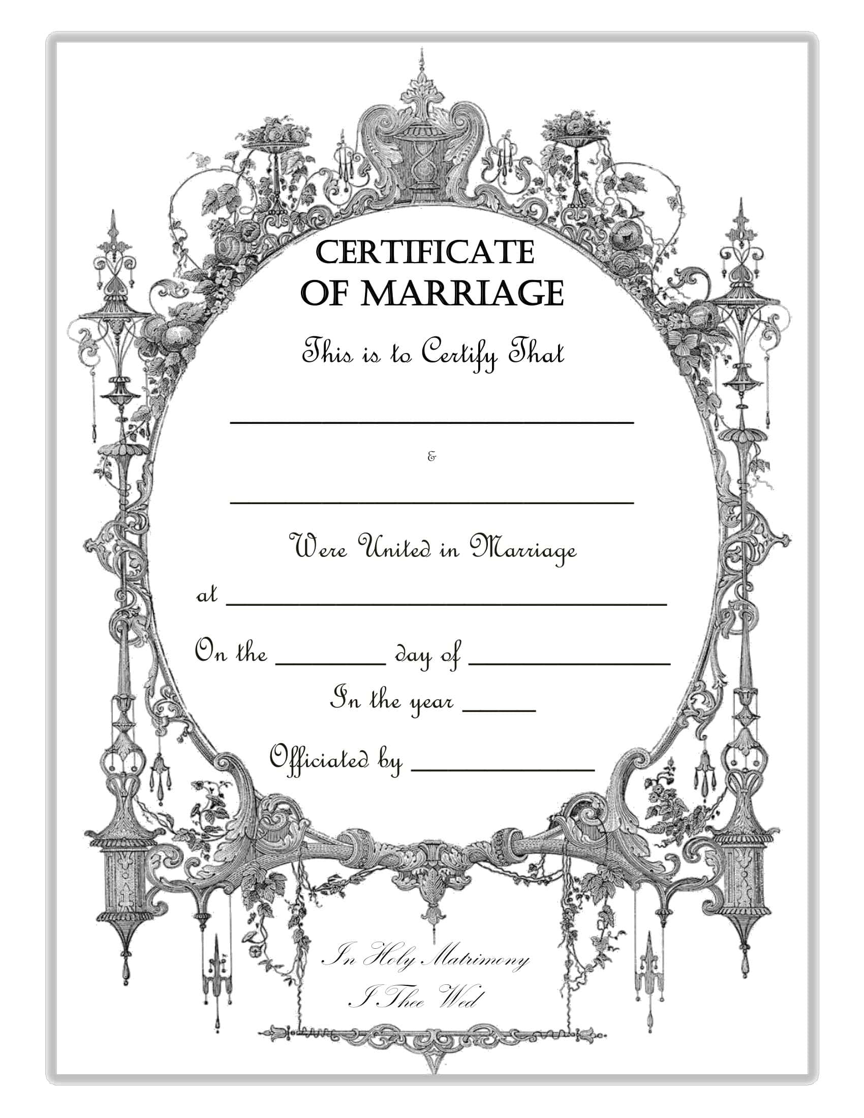 Free Printable Marriage Certificate Templates [Word, PDF] Editable