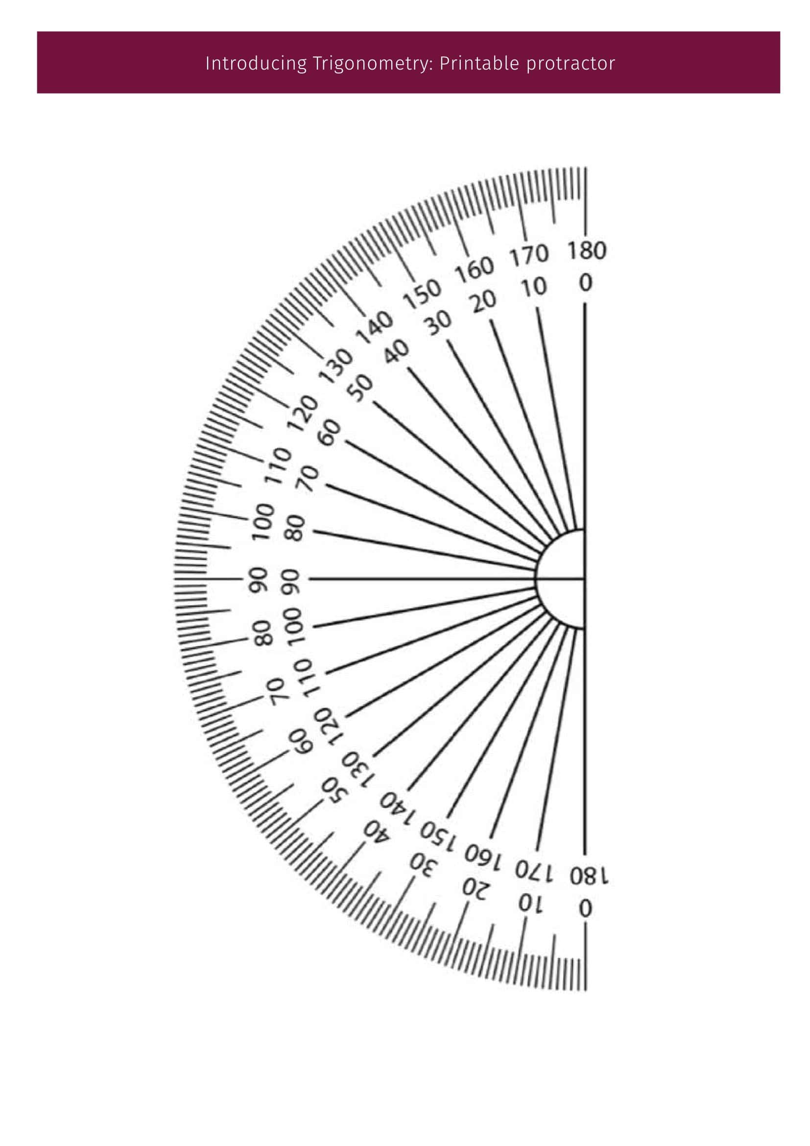 Free Printable Protractor Templates [PDF, Word] Circle & Homemade